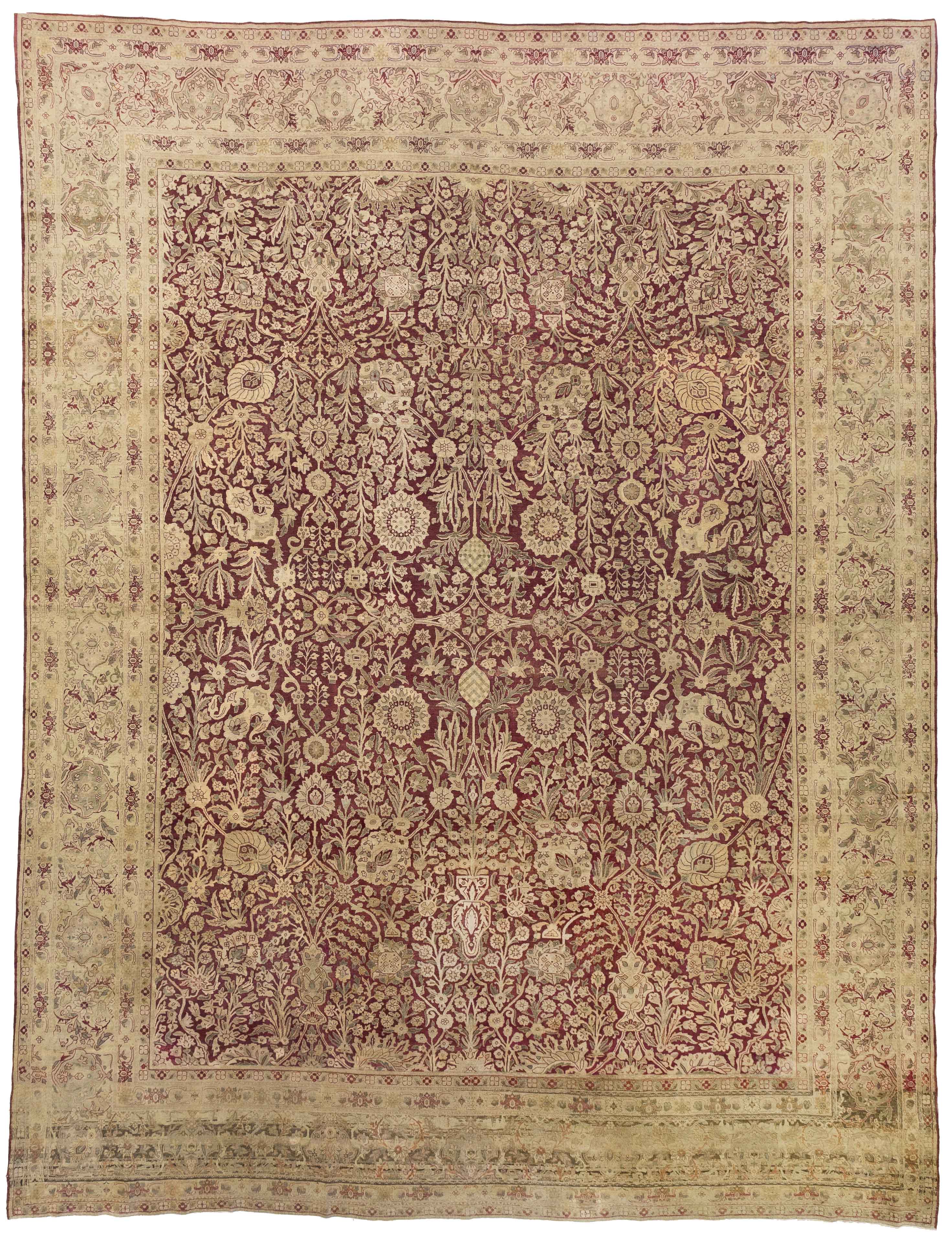 Thumbnail 5 for Antique Persian Kerman Transitional Rug 13377