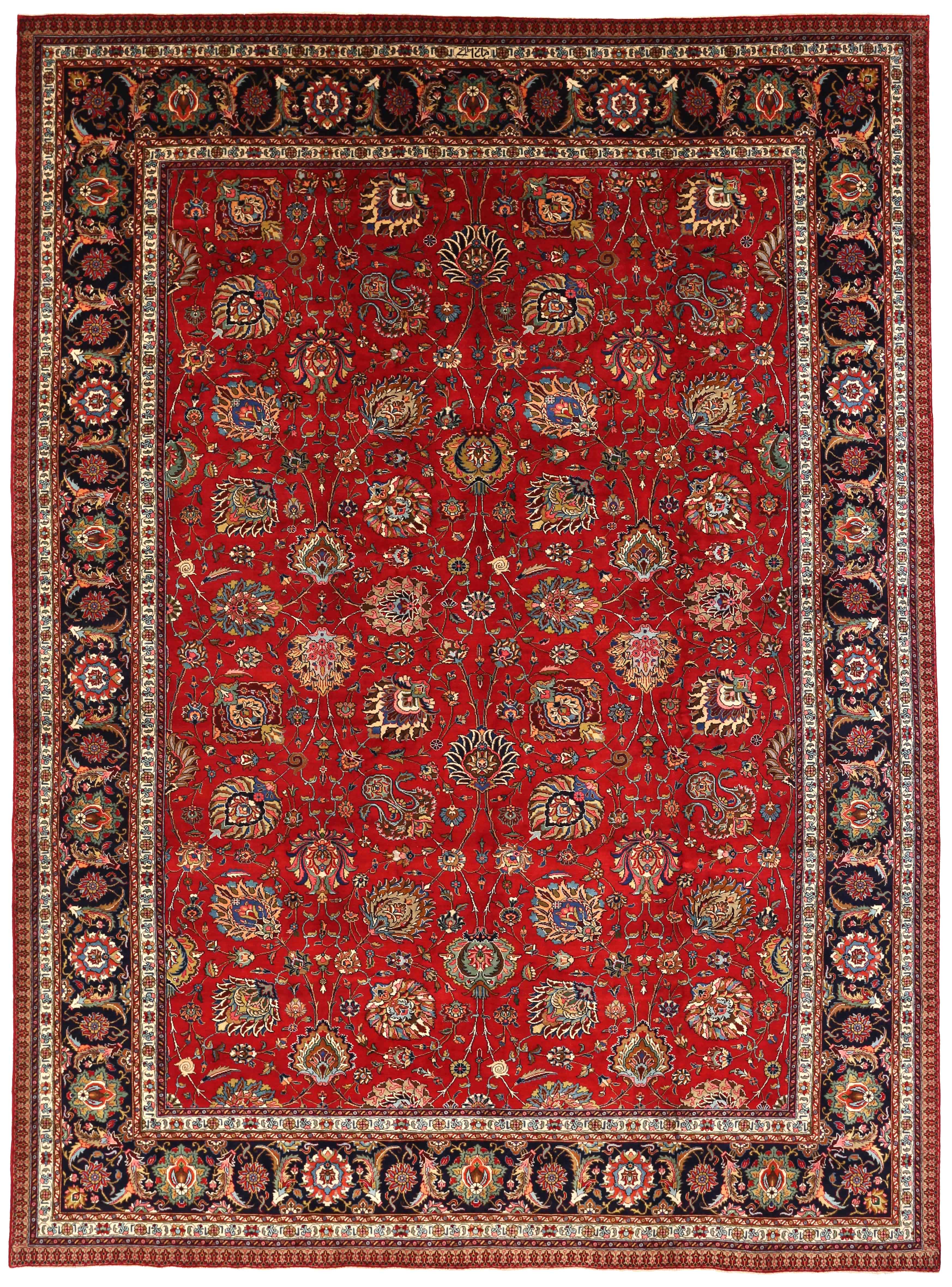 Thumbnail 2 for Antique Persian Tabriz Traditional Rug 68905