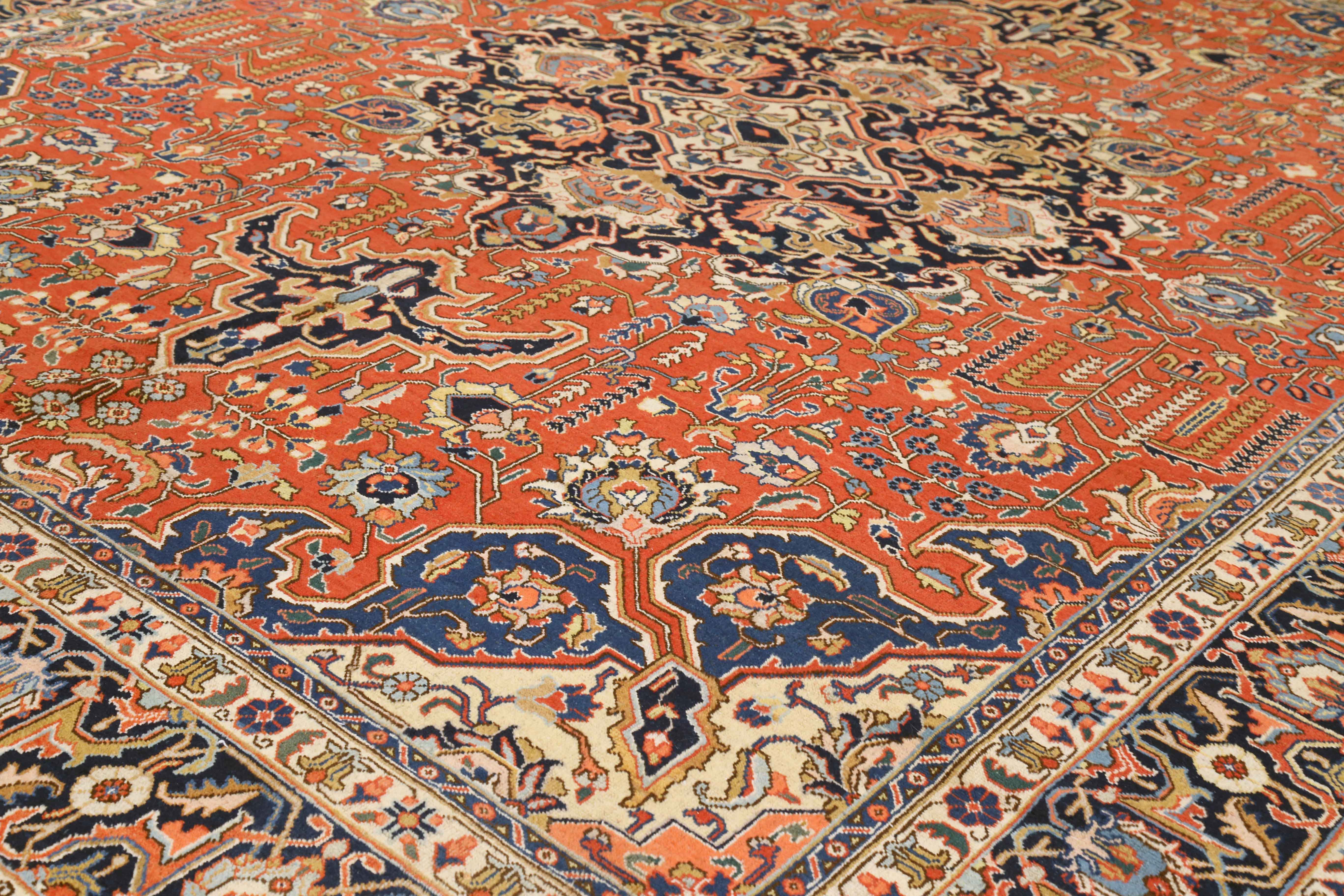 Thumbnail 4 for Antique Persian Tabriz Traditional Rug 73308