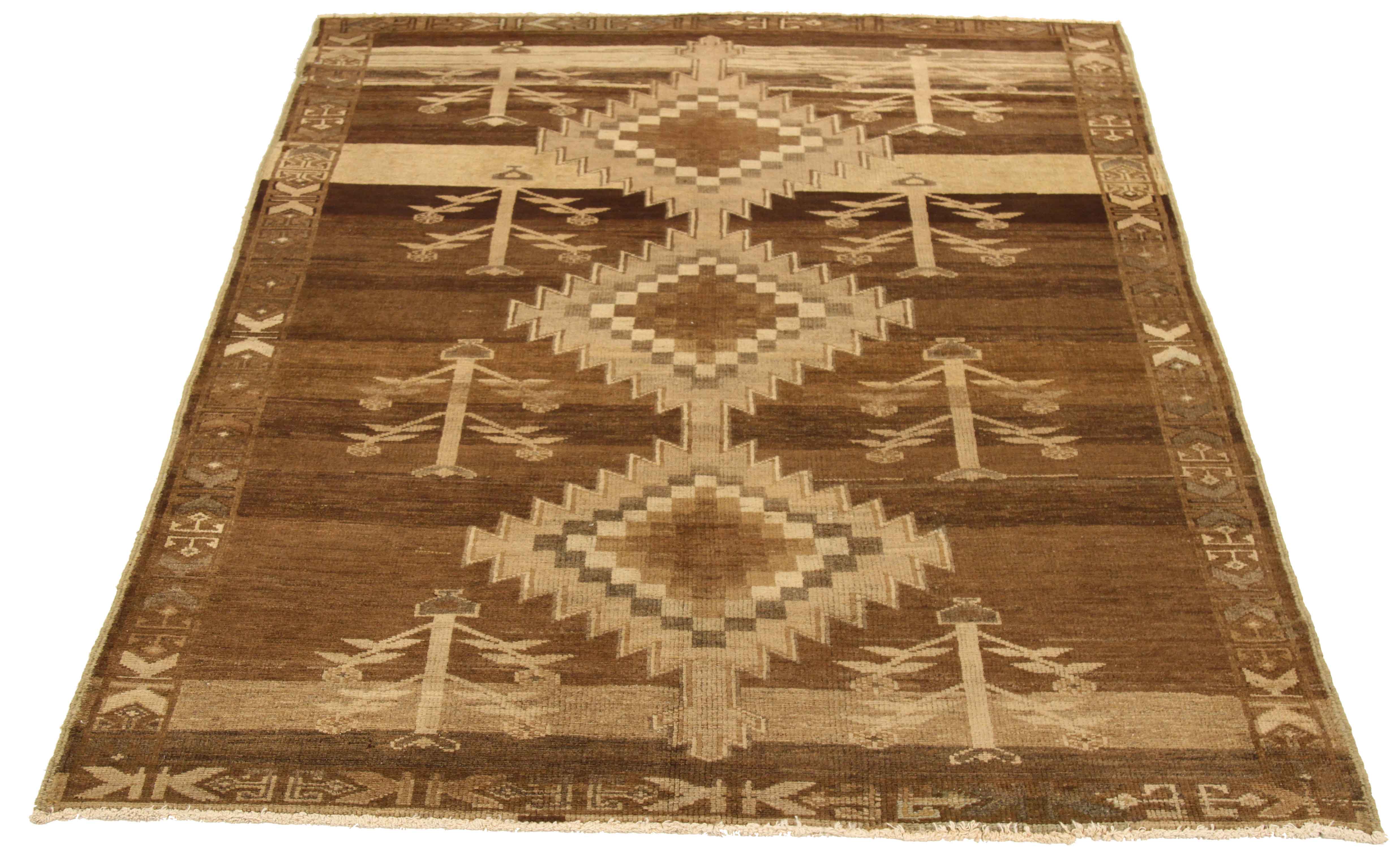 Thumbnail 4 for Antique Persian Varamin Transitional Rug 73497