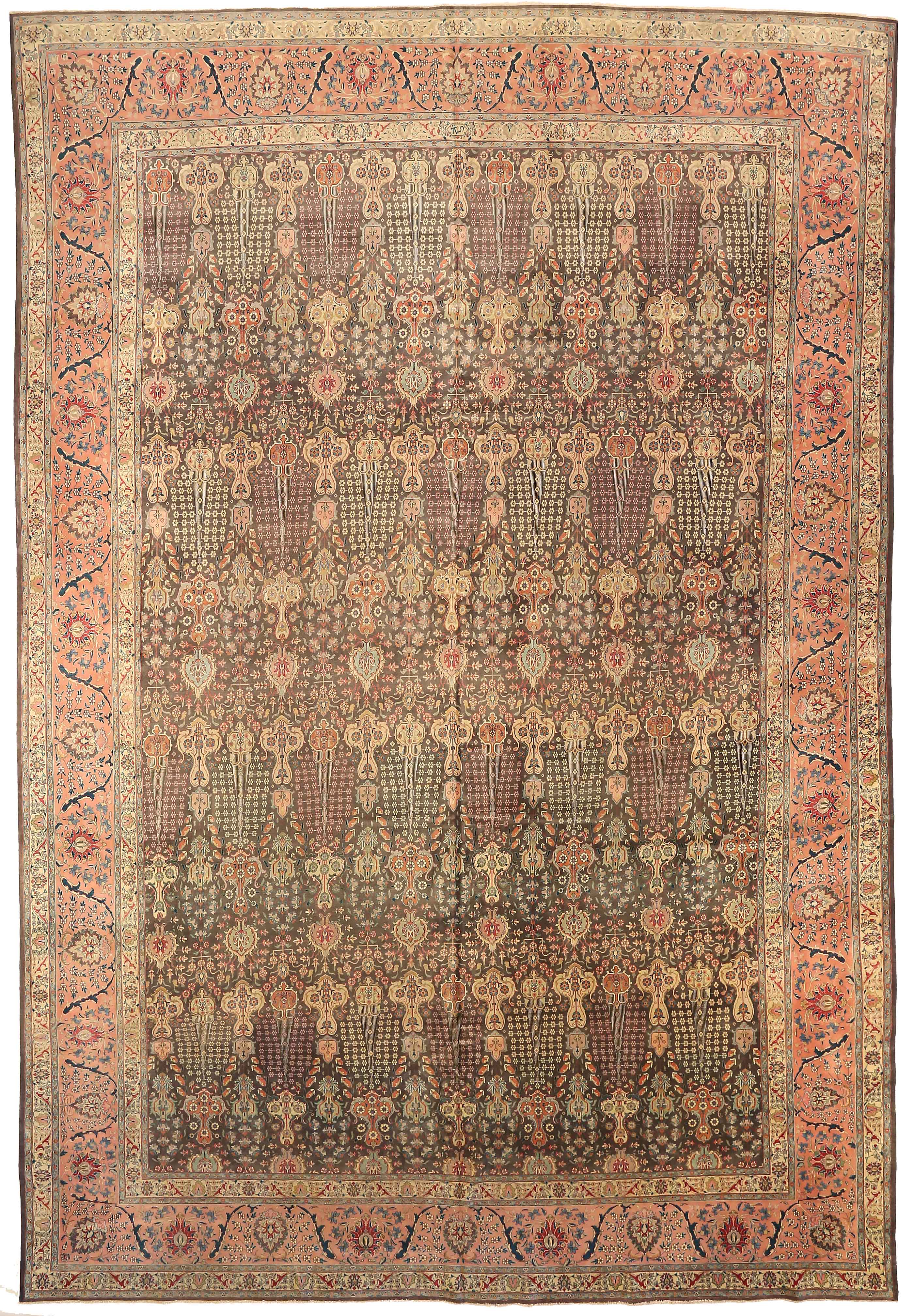 Thumbnail 3 for Antique Persian Tabriz Traditional Rug 73466