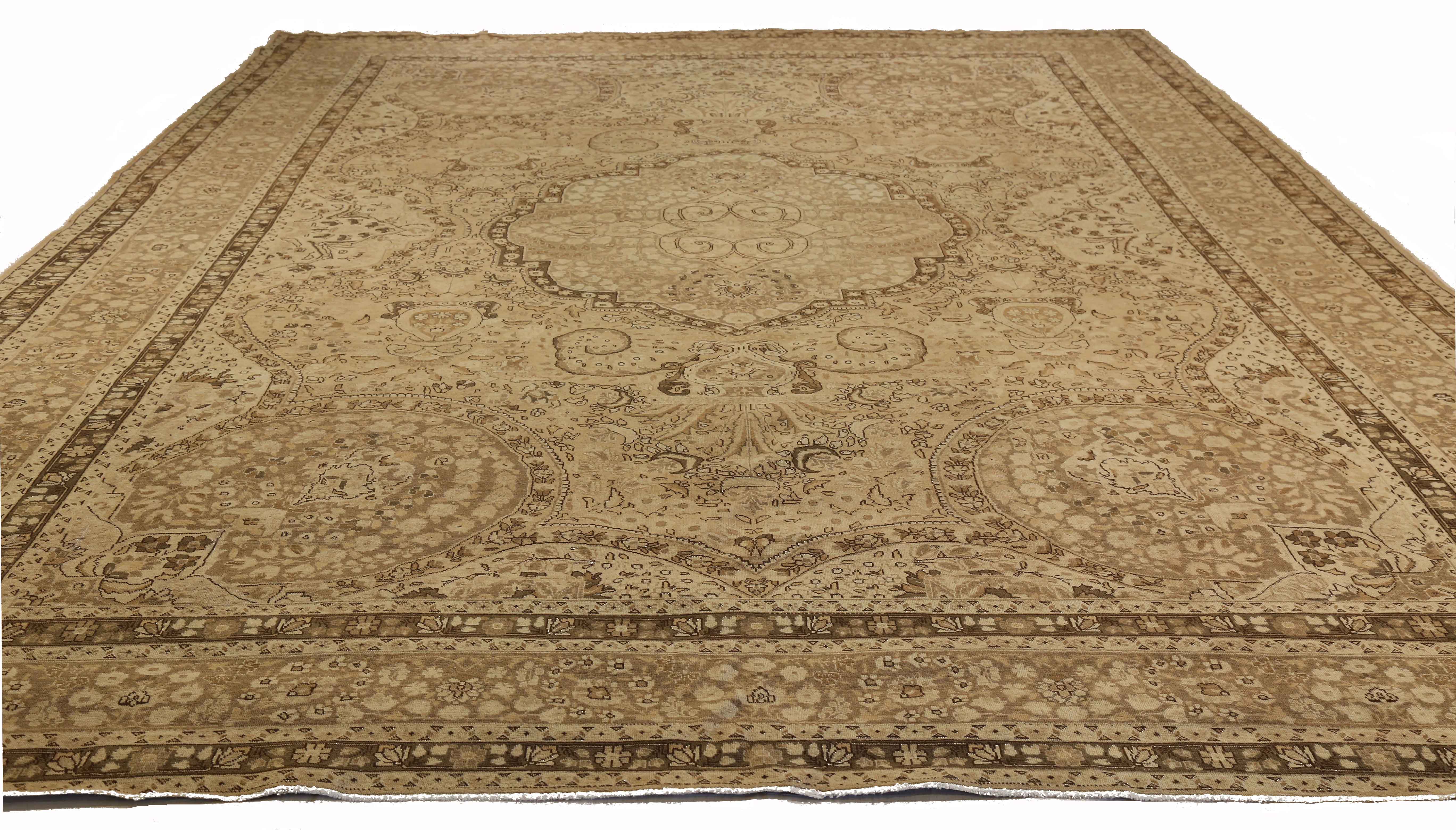 Thumbnail 4 for Antique Persian Tabriz Transitional Rug 15024