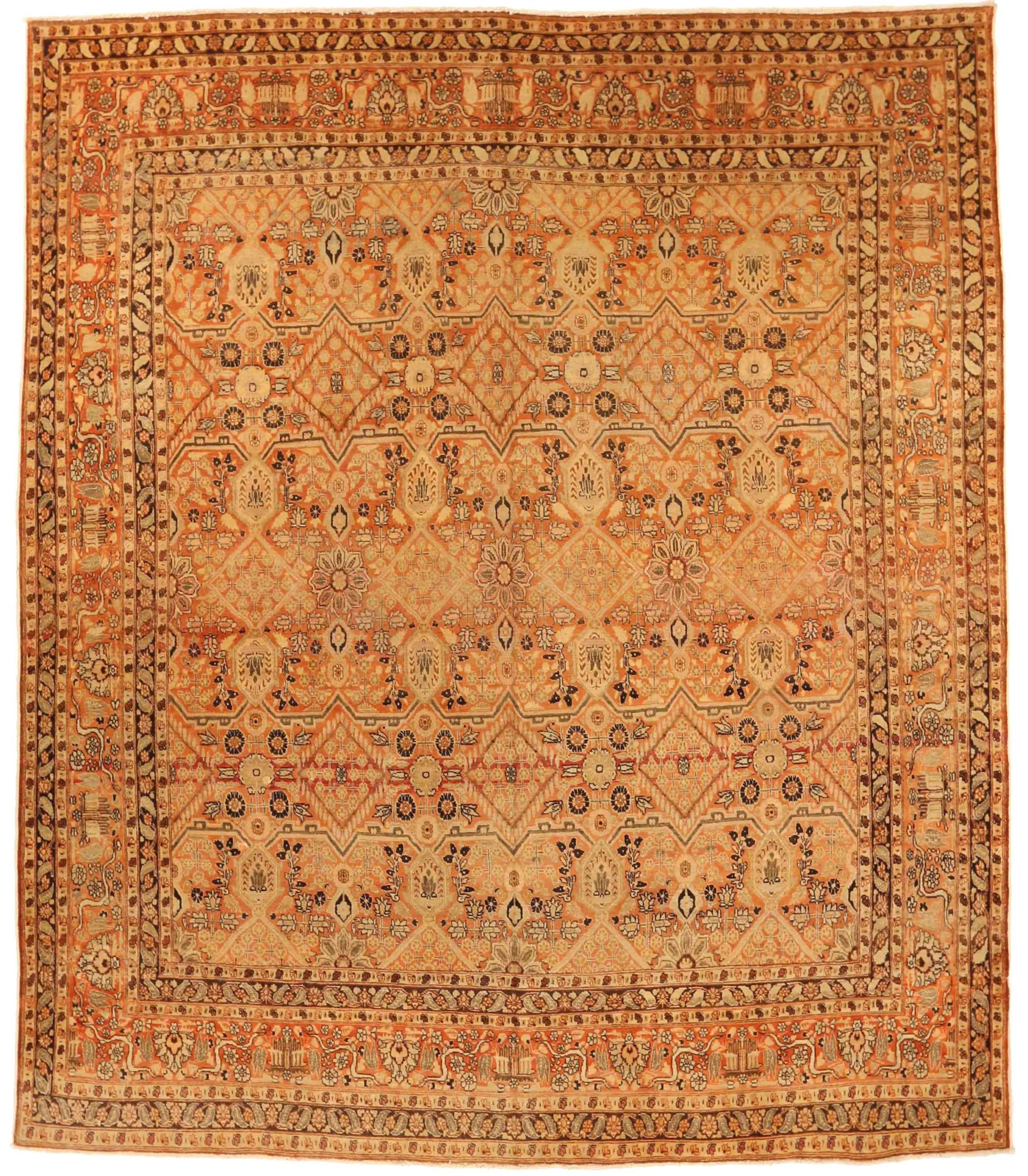 Thumbnail 3 for Antique Persian Tabriz Transitional Rug 73796