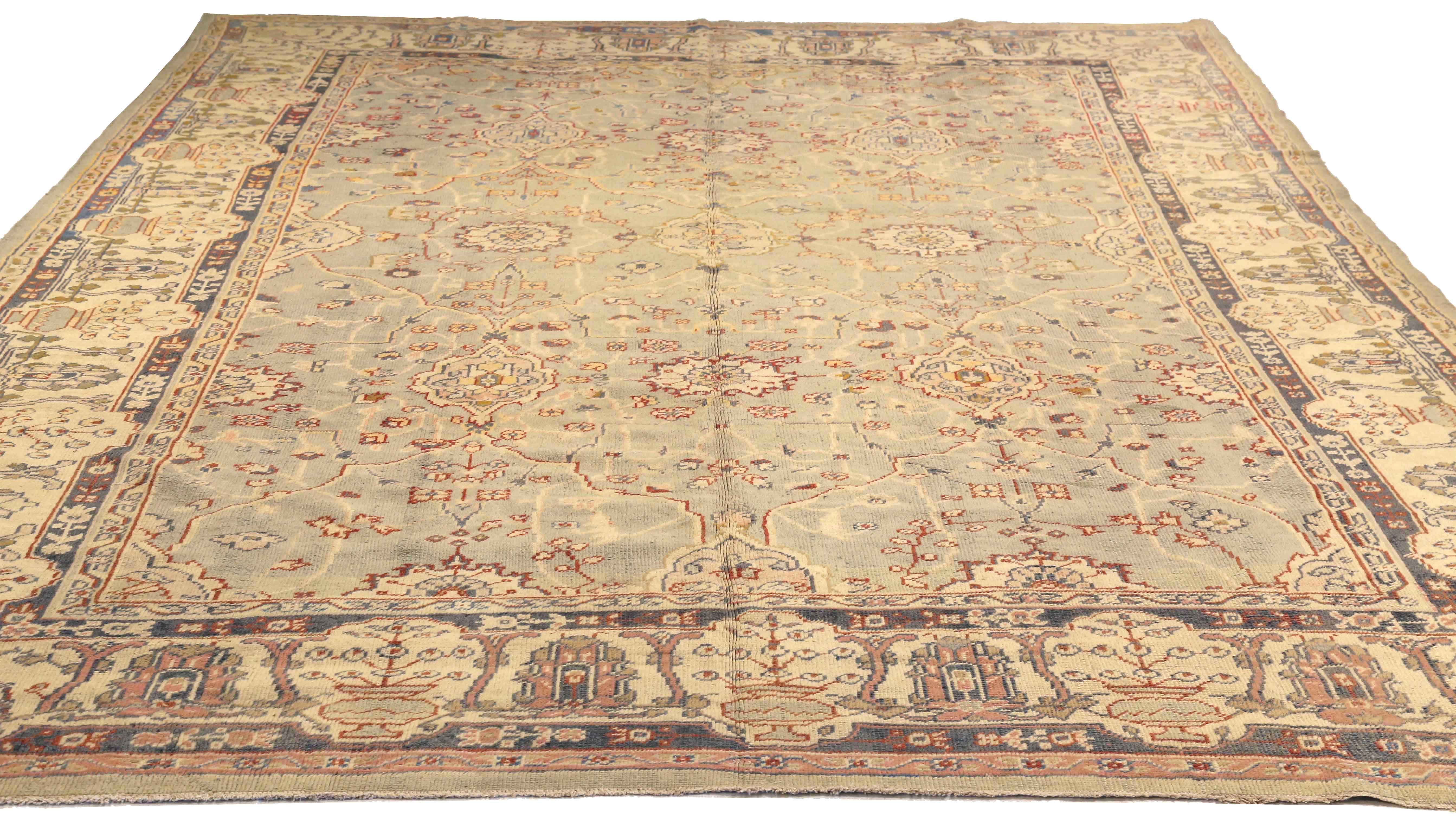 Thumbnail 4 for Antique Turkey Oushak Traditional Rug 73751