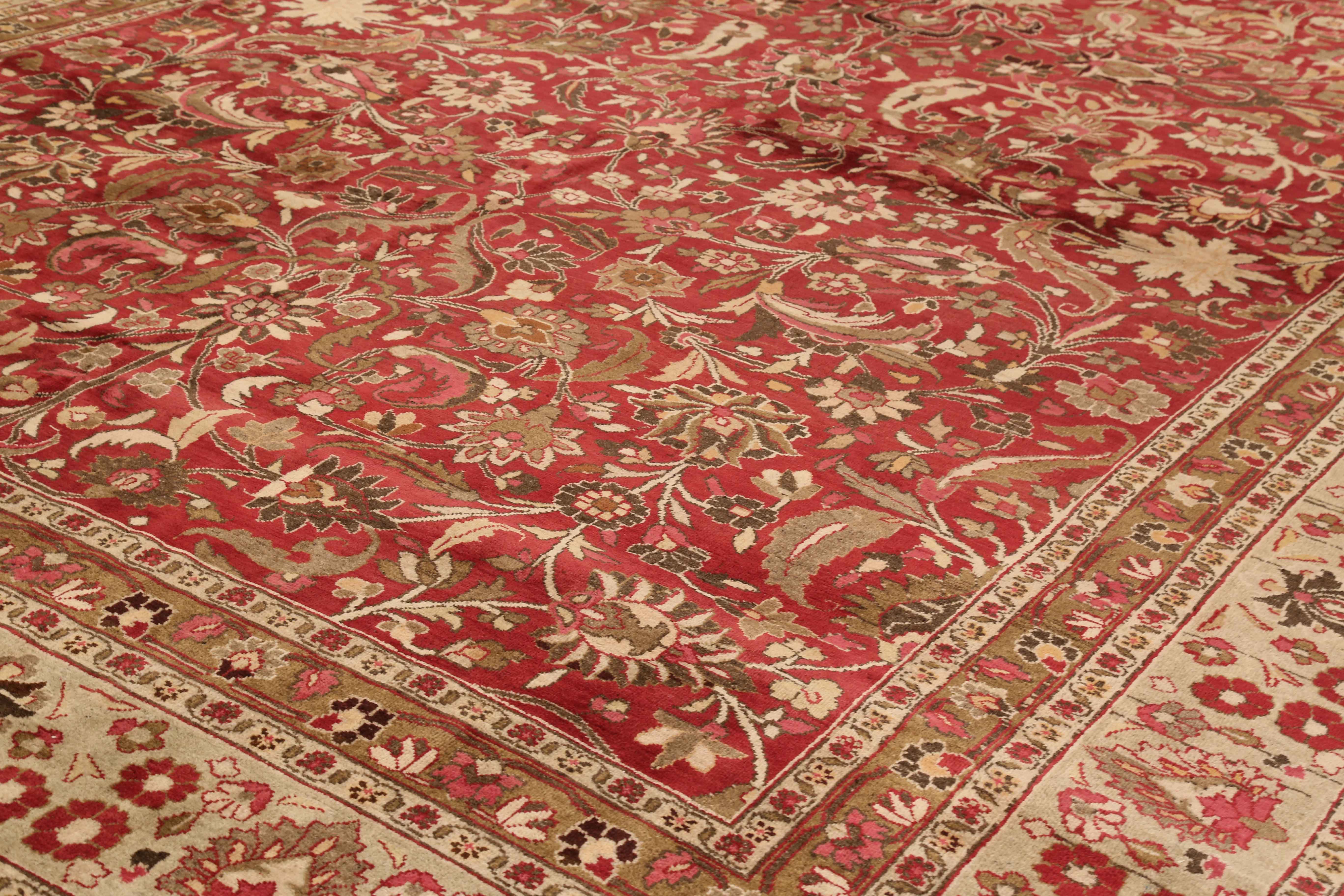 Thumbnail 3 for Antique Persian Mashad Traditional Rug 73866