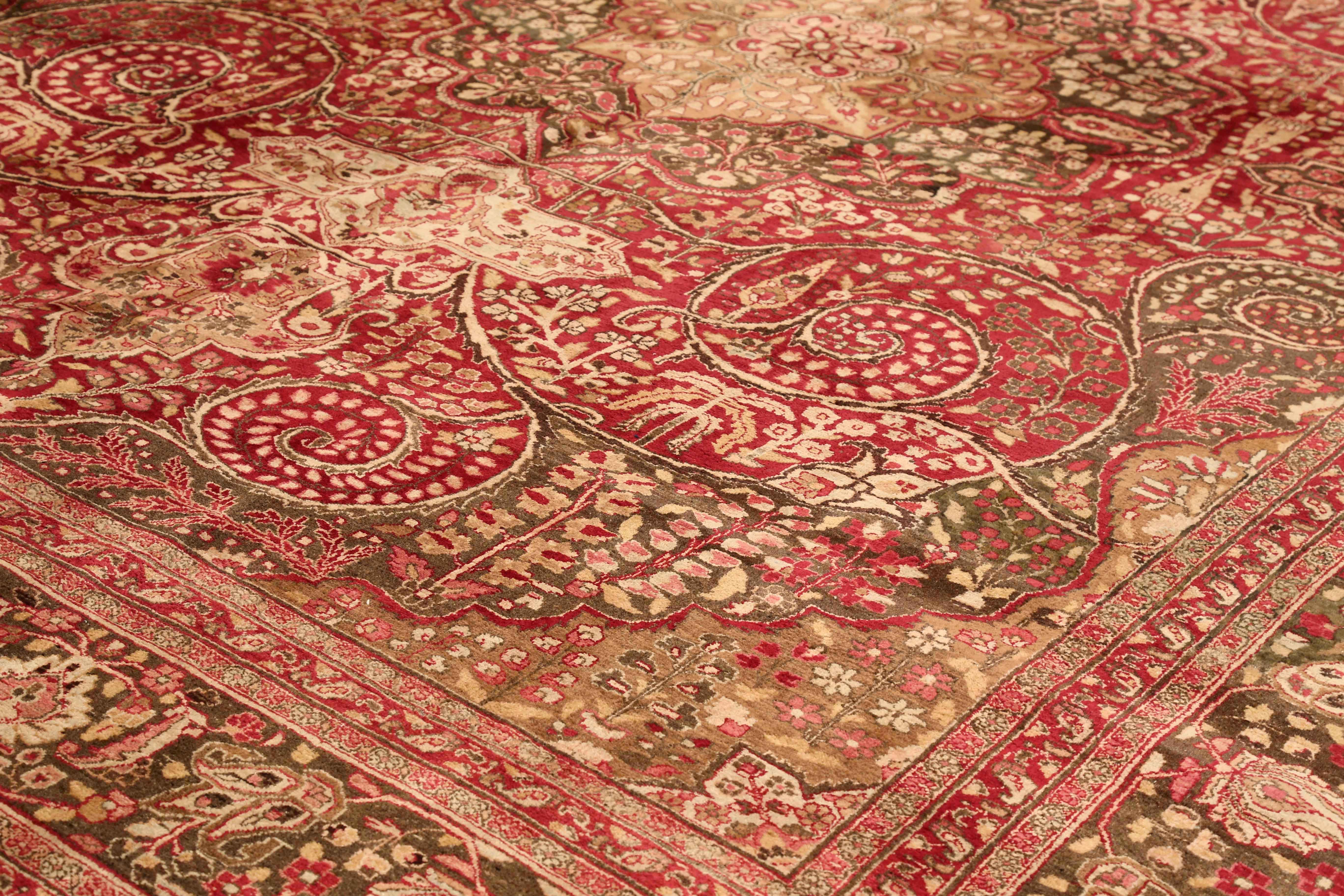 Thumbnail 3 for Antique Persian Mashad Traditional Rug 73877