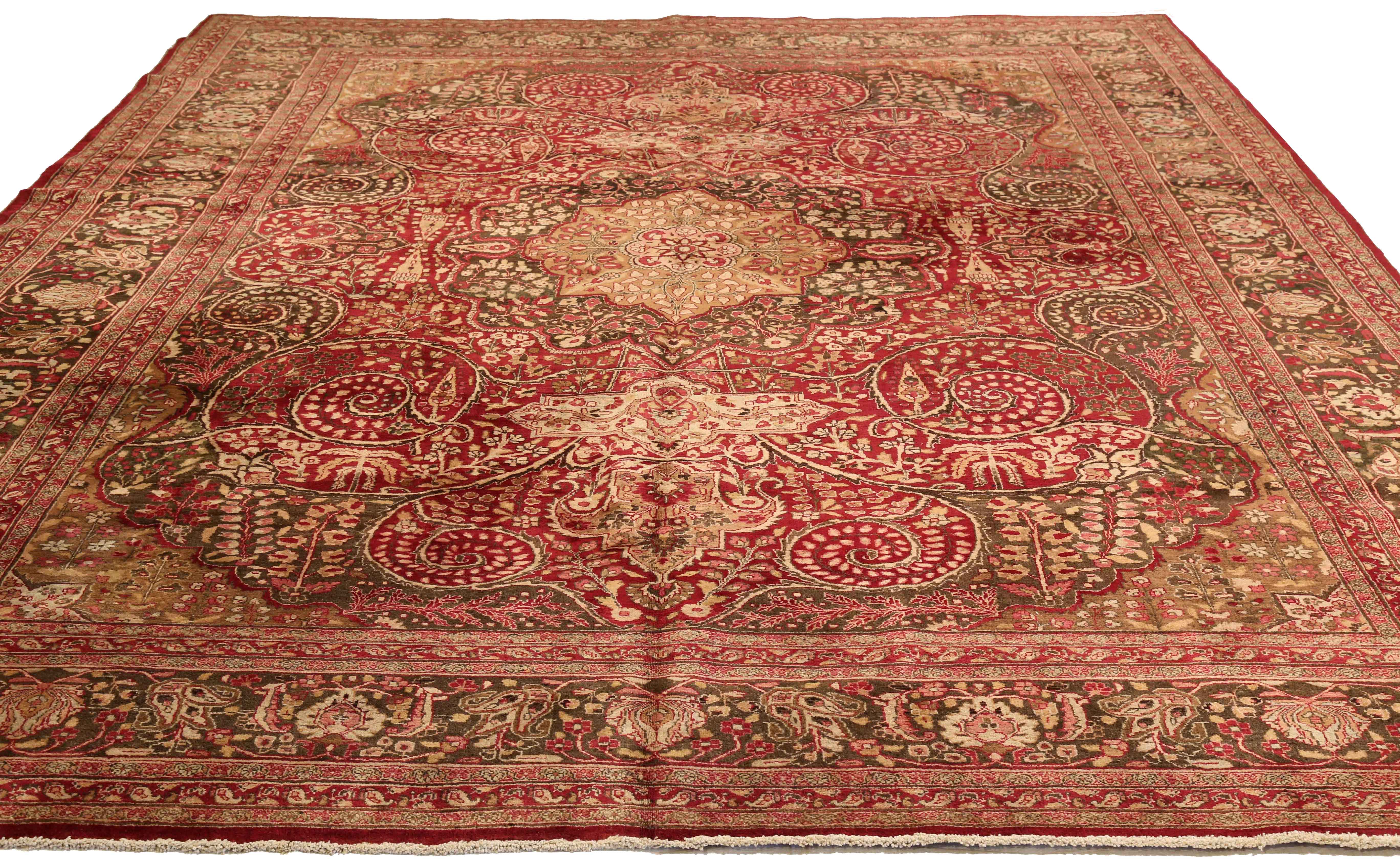 Thumbnail 2 for Antique Persian Mashad Traditional Rug 73877