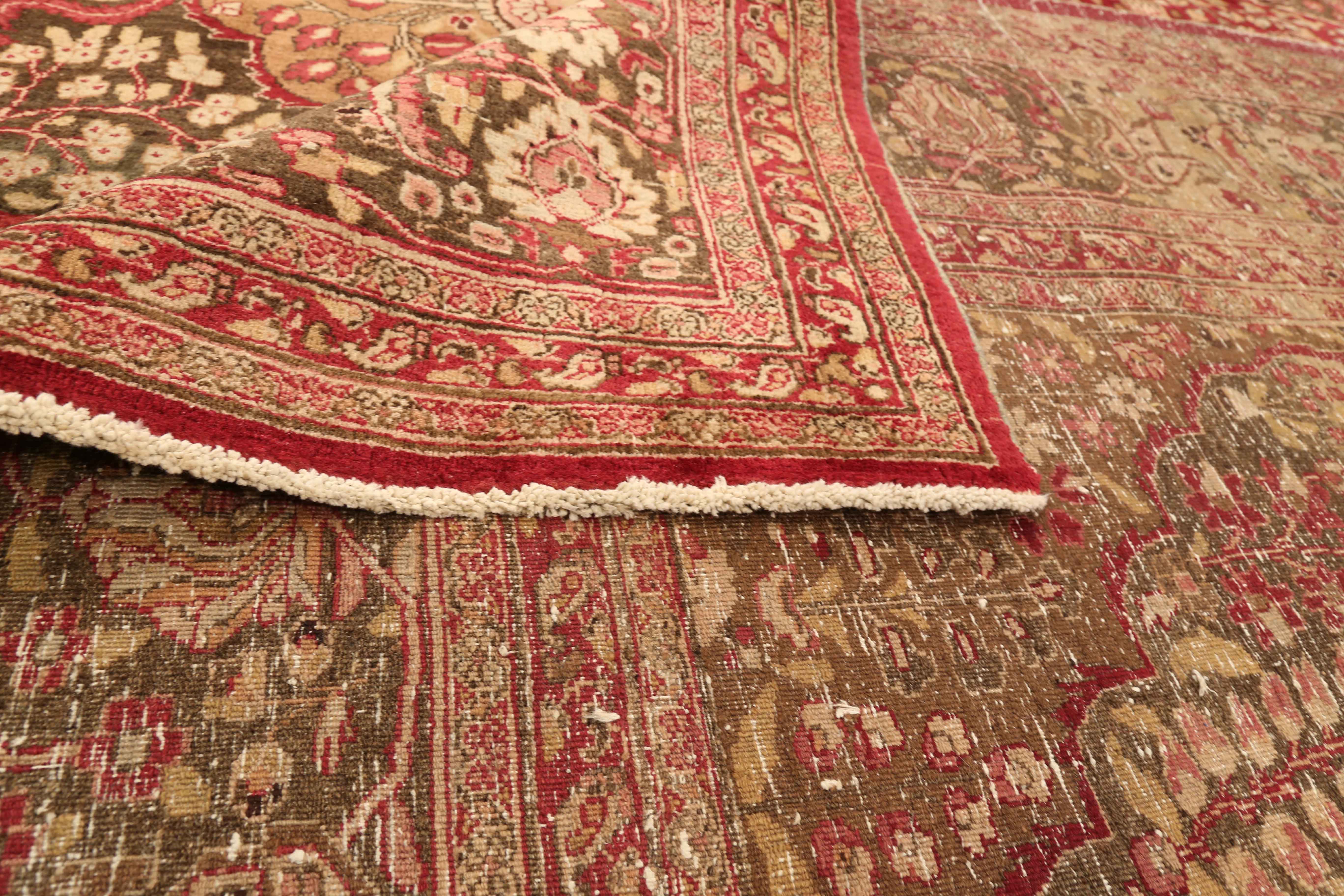 Thumbnail 5 for Antique Persian Mashad Traditional Rug 73877