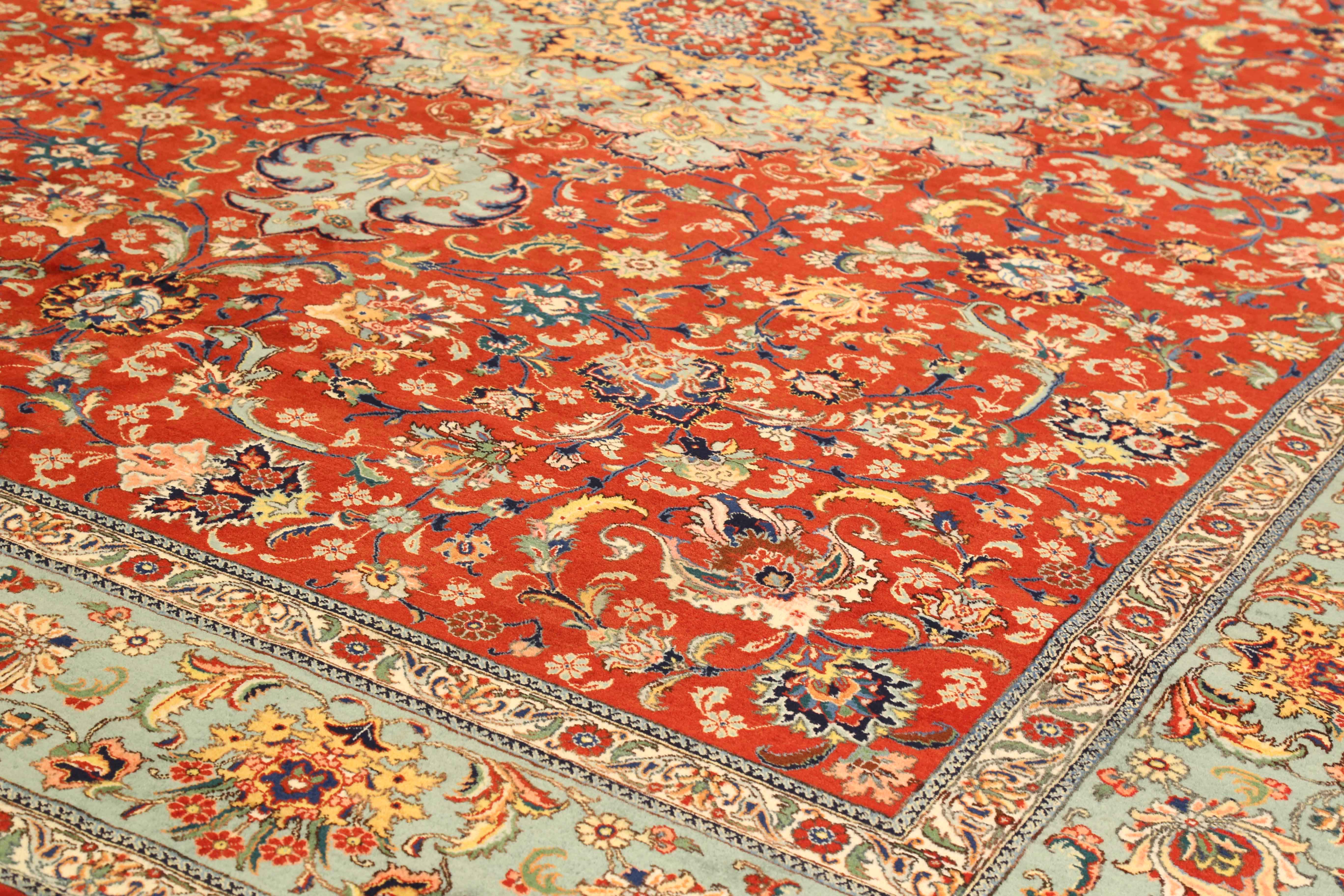 Thumbnail 5 for Antique Persian Tabriz Traditional Rug 73918