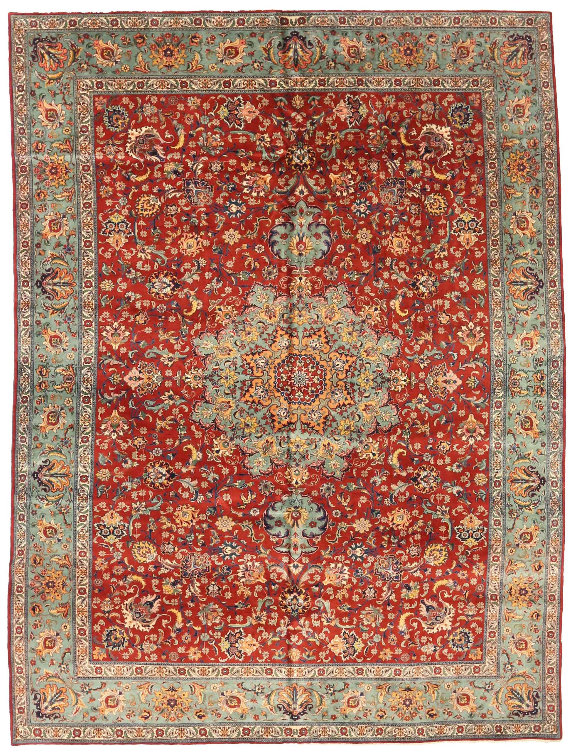 Thumbnail 4 for Antique Persian Tabriz Traditional Rug 73918
