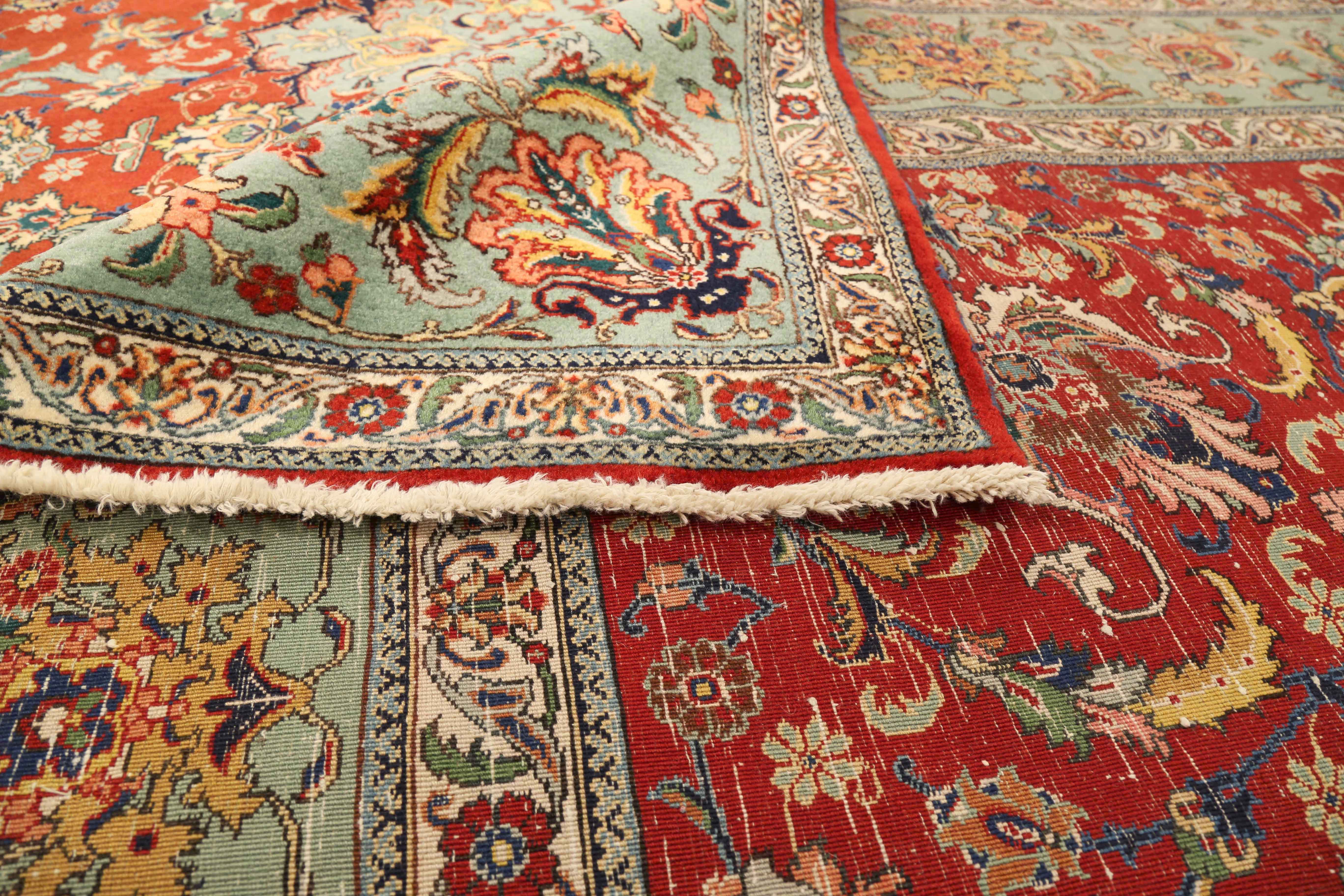 Thumbnail 2 for Antique Persian Tabriz Traditional Rug 73918