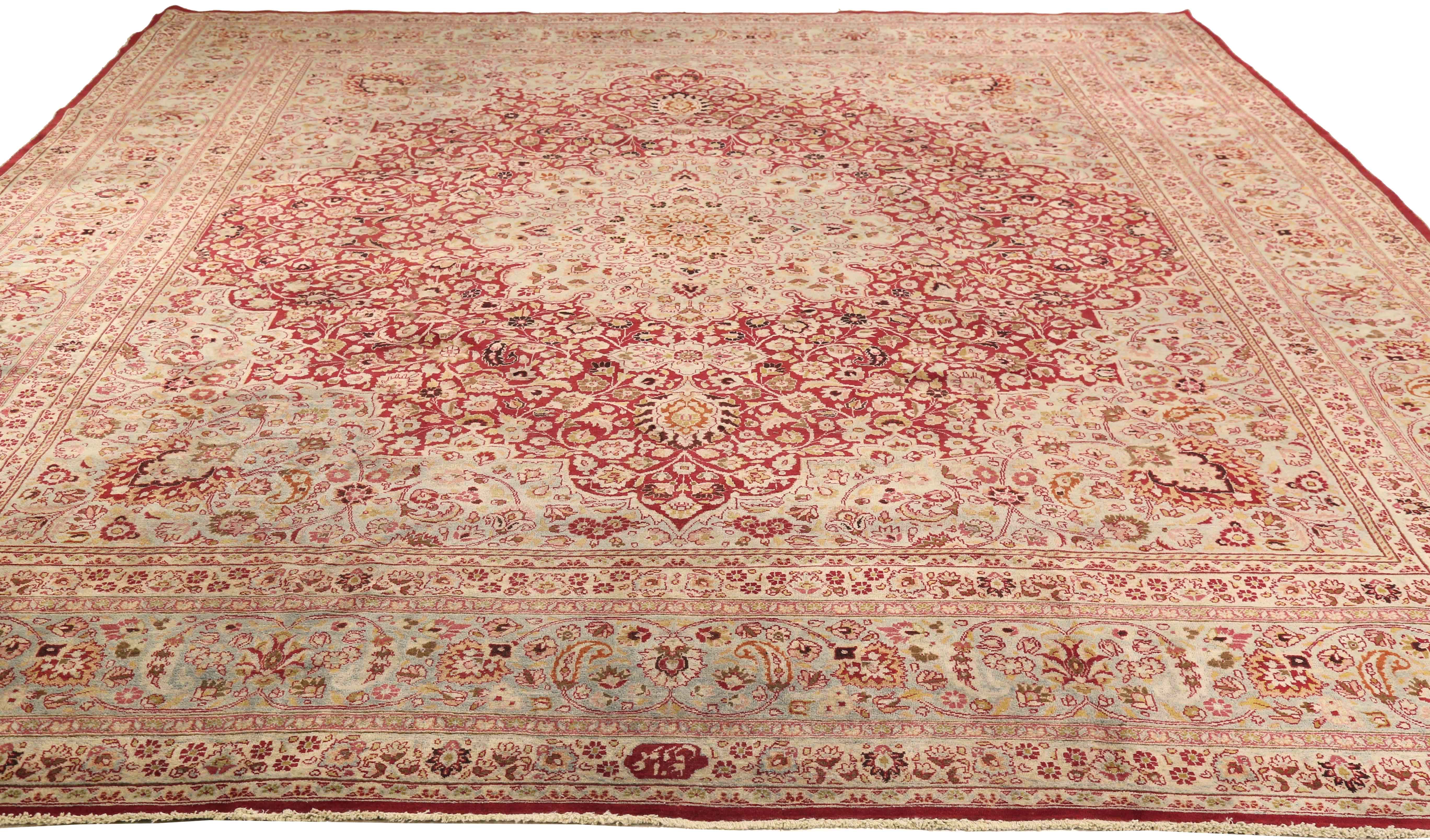 Thumbnail 3 for Antique Persian Mashad Traditional Rug 73910