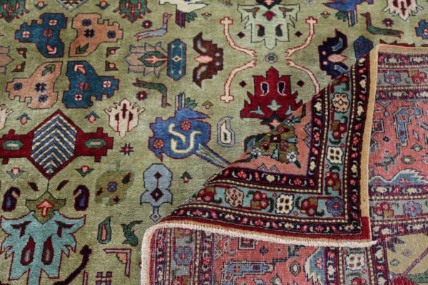 Thumbnail 5 for Antique Persian Tabriz Traditional Rug 91566