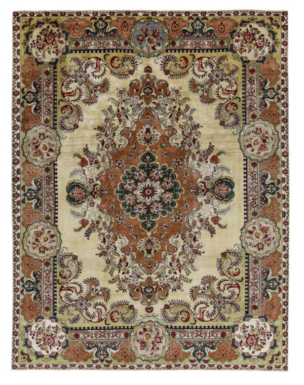Thumbnail 2 for Antique Persian Tabriz Traditional Rug 91567