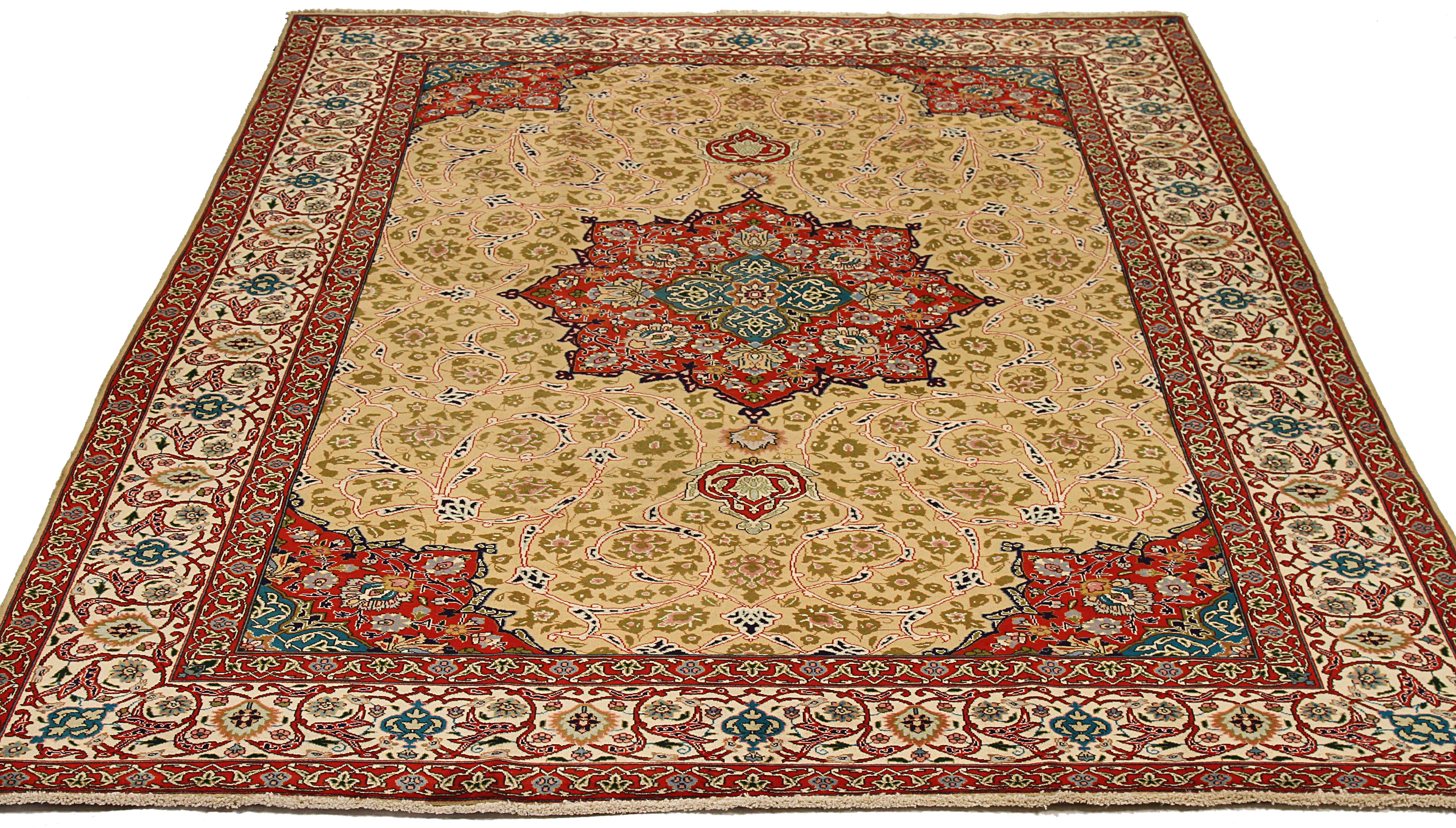 Thumbnail 2 for Antique Persian Tabriz Traditional Rug 15517