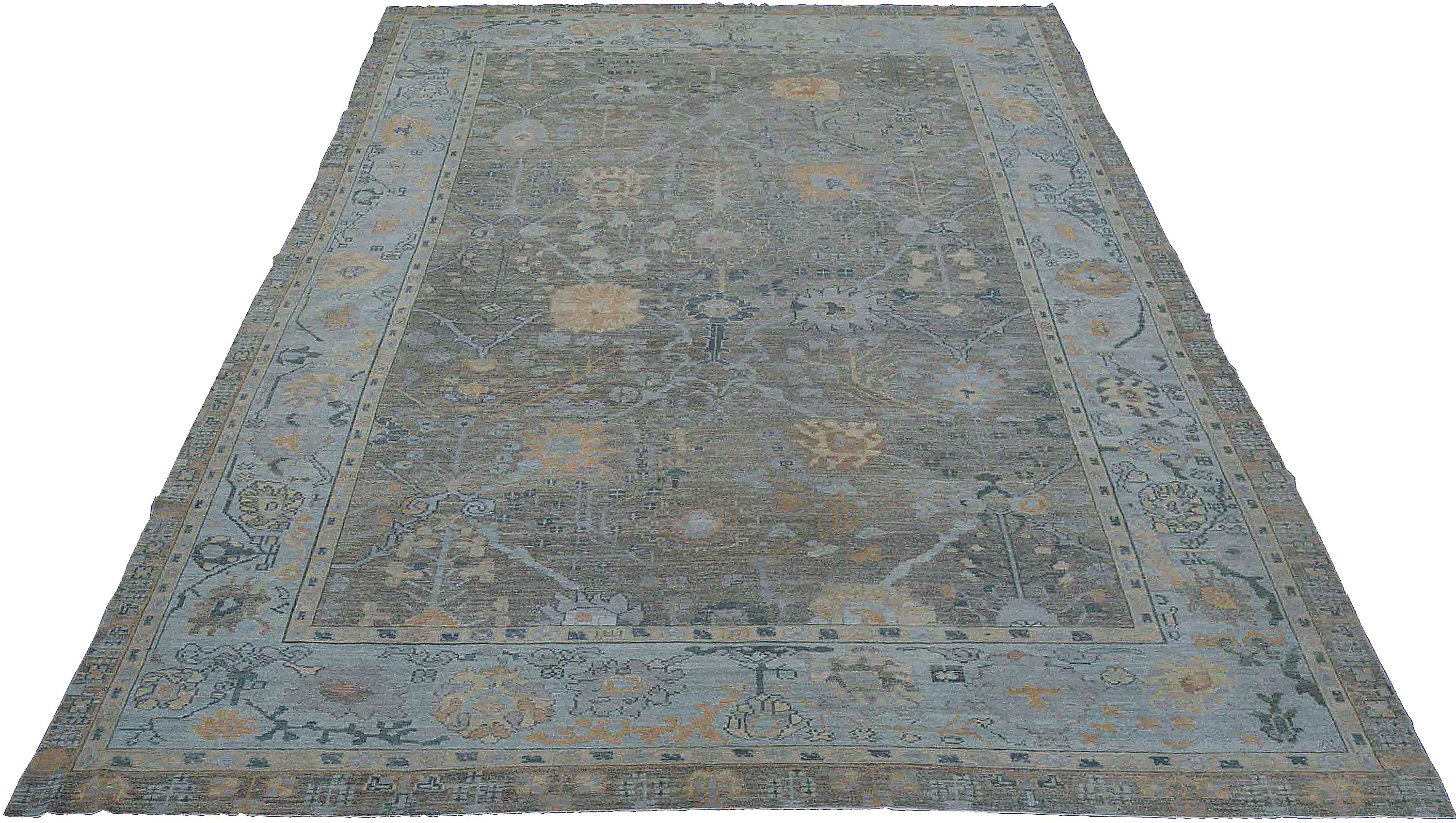 Thumbnail 10 for Turkey Oushak Tribal Rug 88380