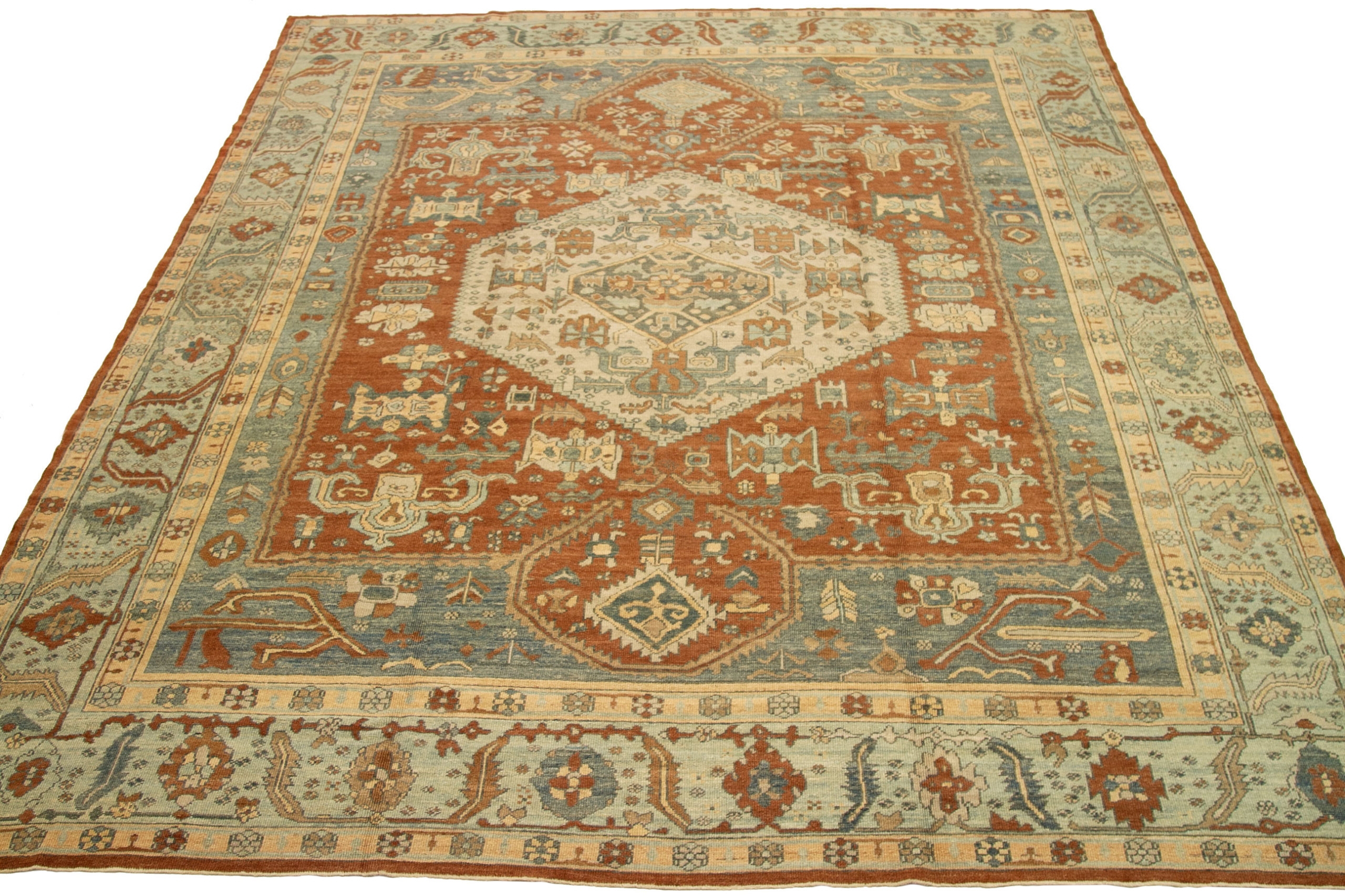 Thumbnail 4 for Antique Turkey Oushak Tribal Rug 88369