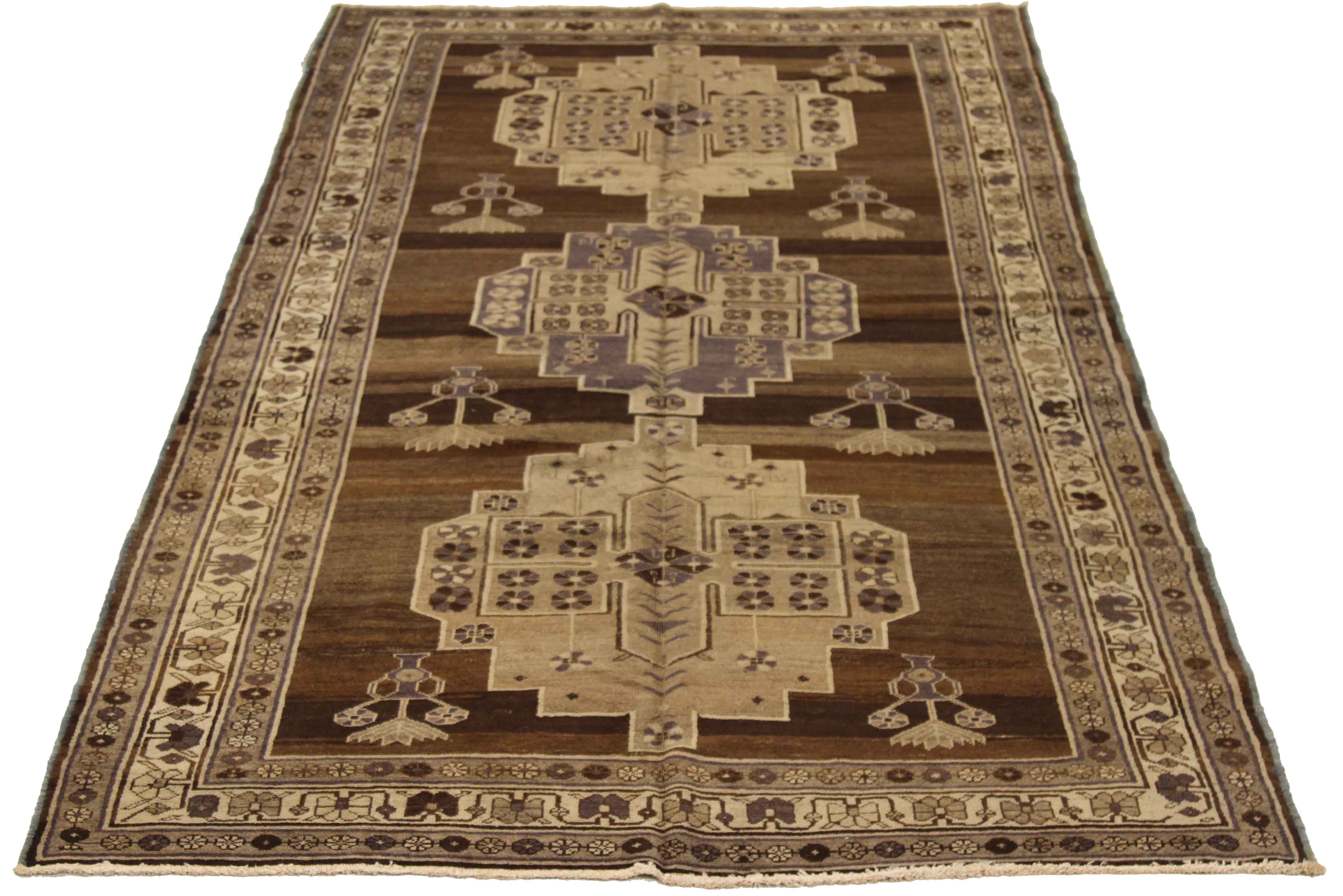 Thumbnail 4 for Antique Persian Varamin Transitional Rug 74071