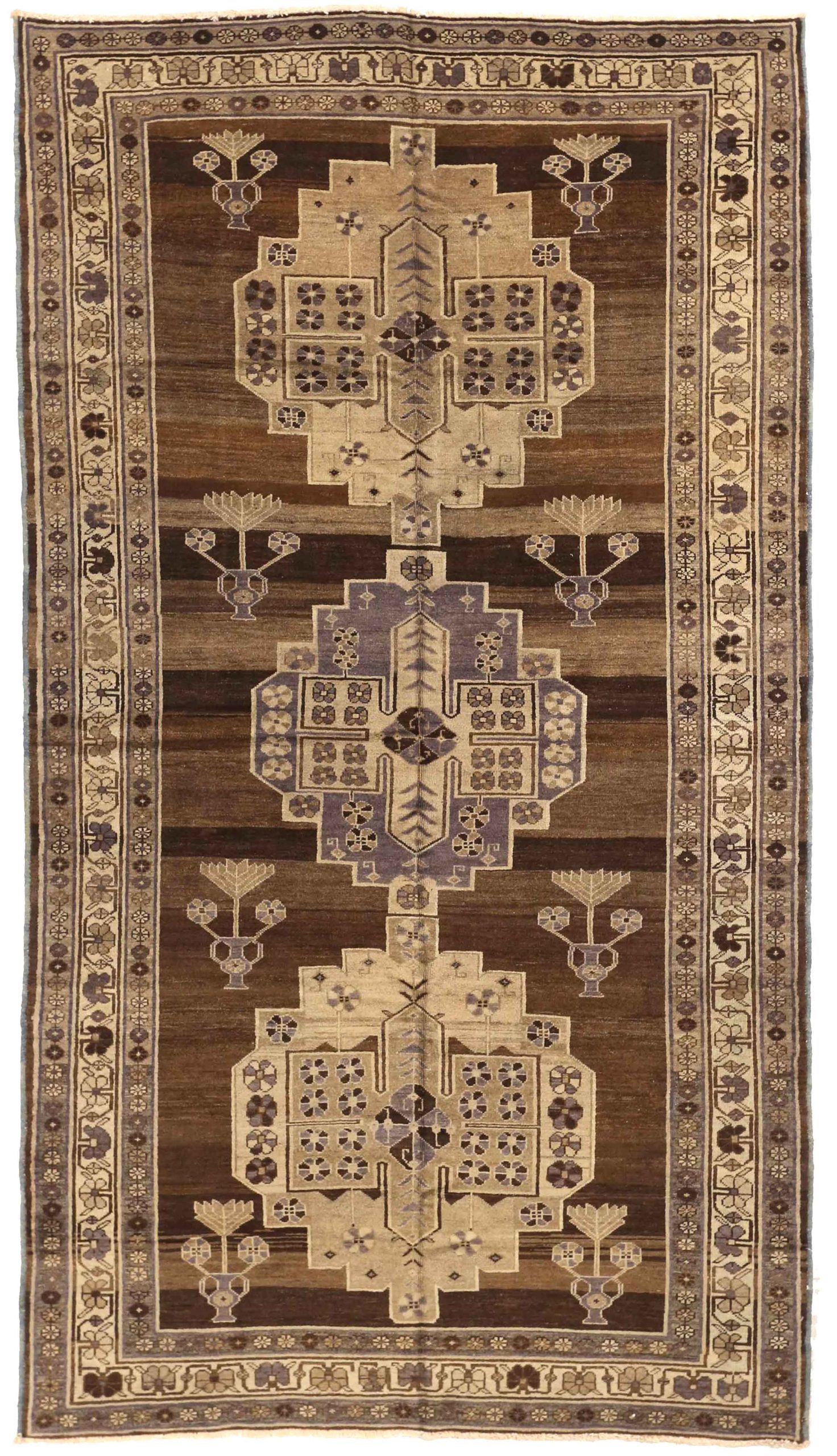 Thumbnail 3 for Antique Persian Varamin Transitional Rug 74071