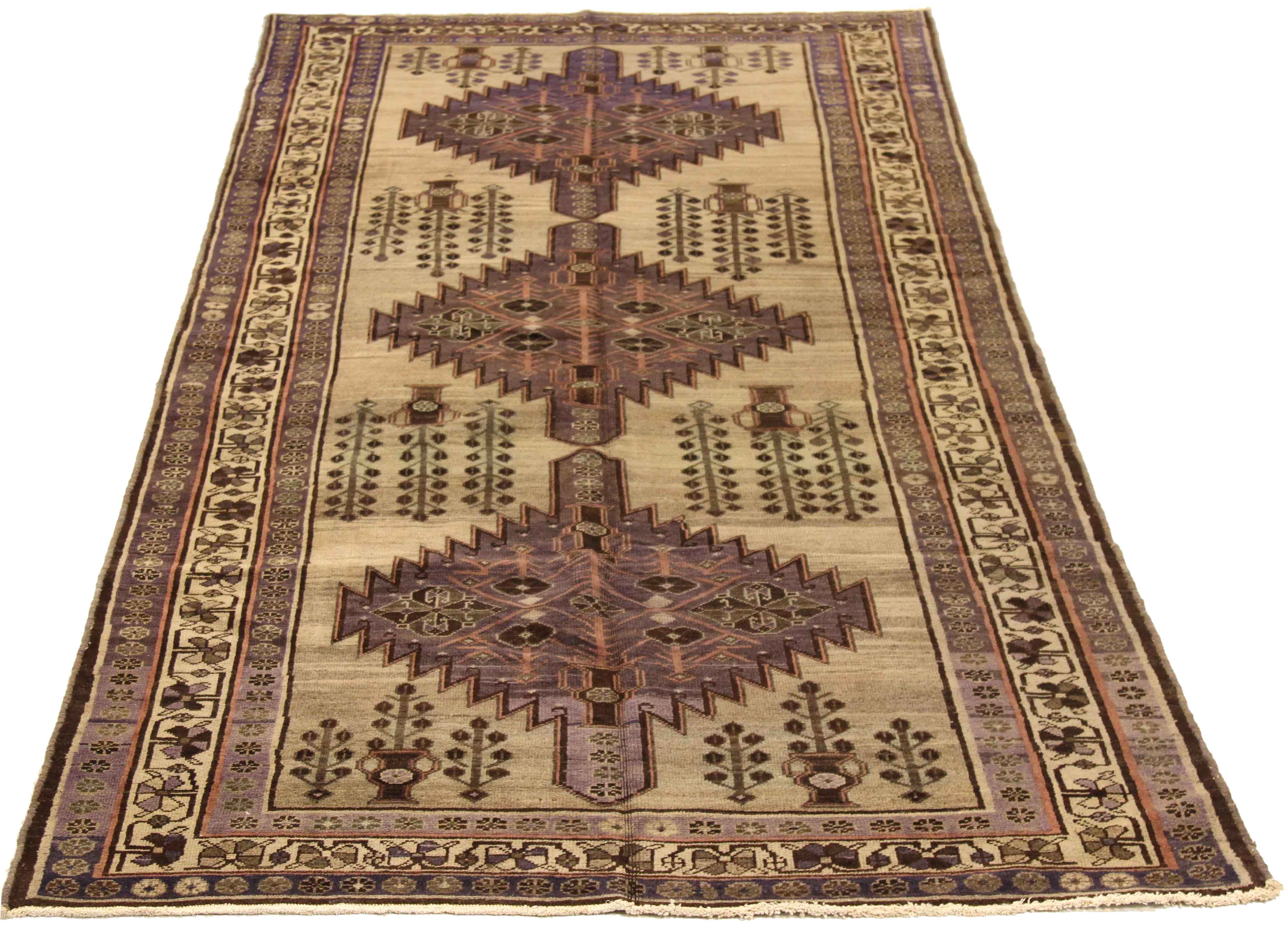 Thumbnail 4 for Antique Persian Varamin Traditional Rug 74117