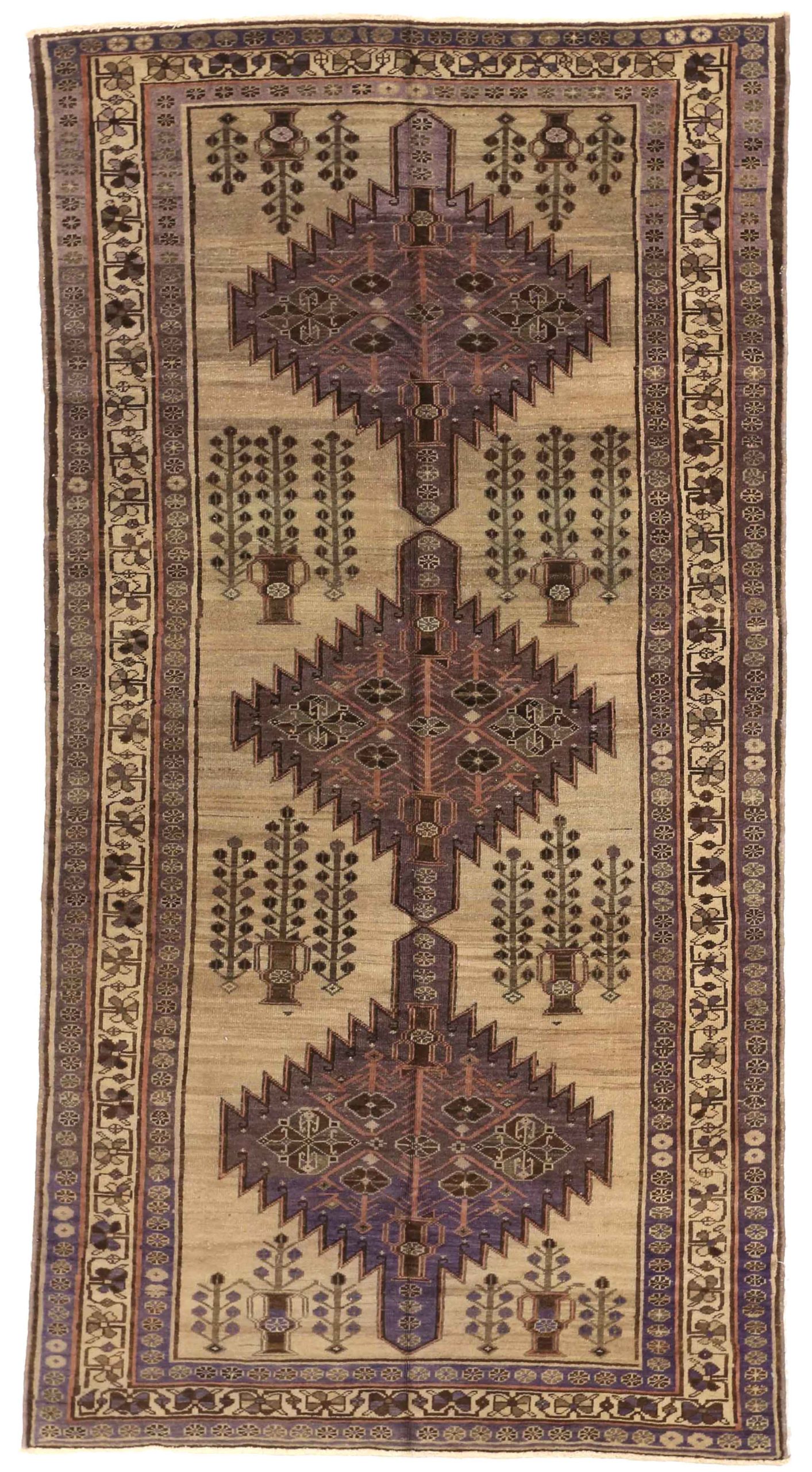 Thumbnail 3 for Antique Persian Varamin Traditional Rug 74117