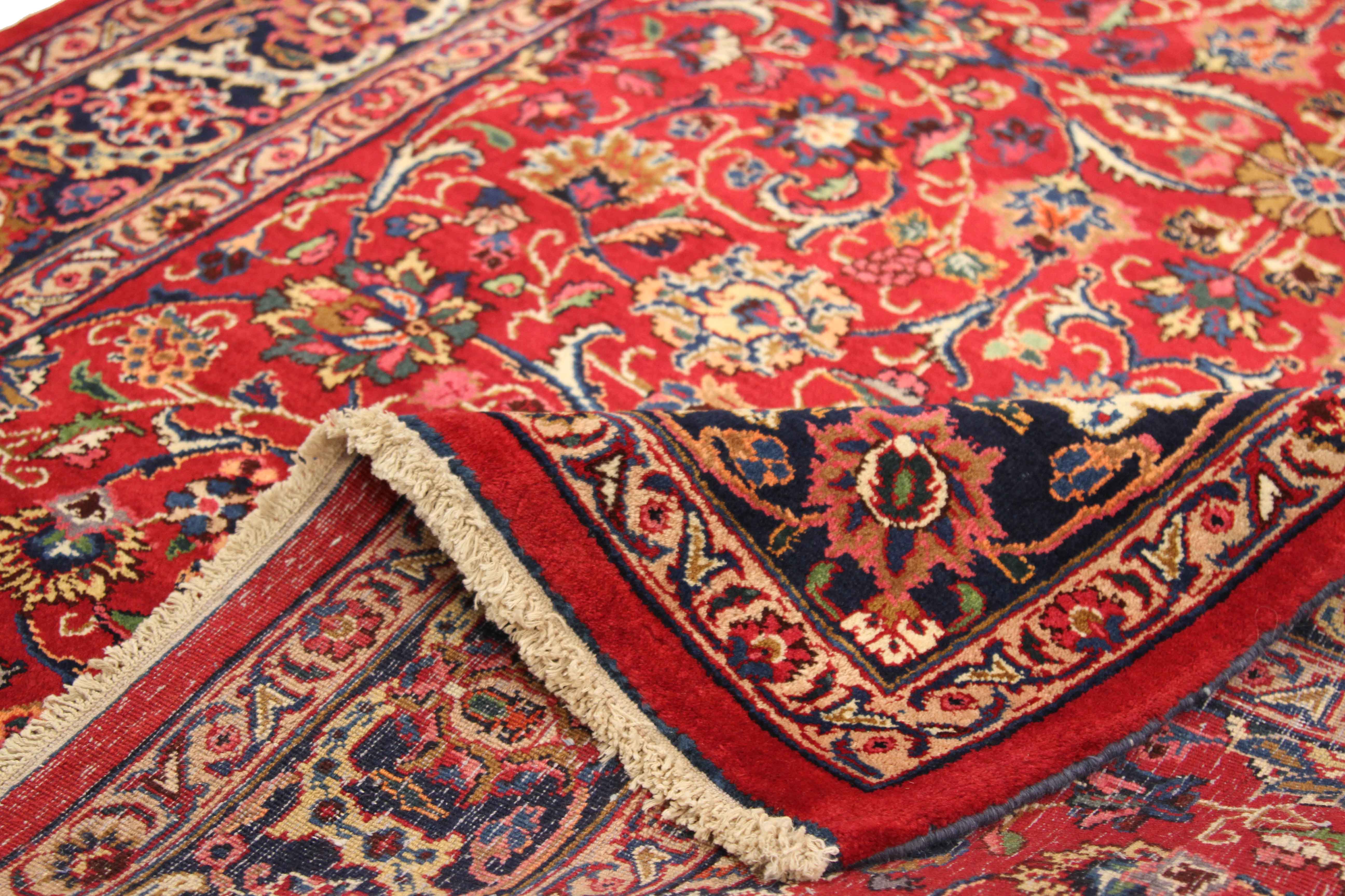 Thumbnail 3 for Antique Persian Mashad Traditional Rug 74096