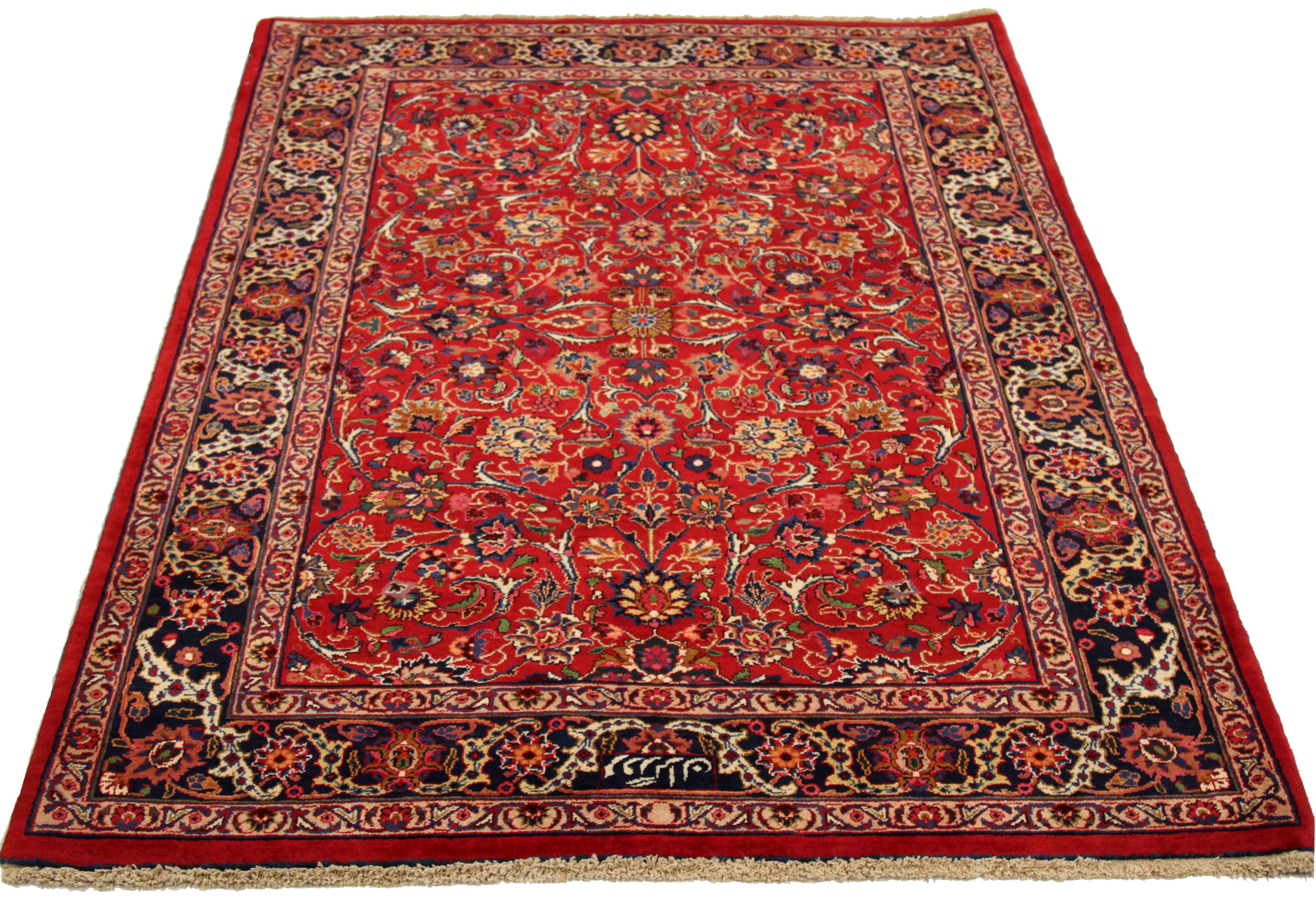 Thumbnail 2 for Antique Persian Mashad Traditional Rug 74096