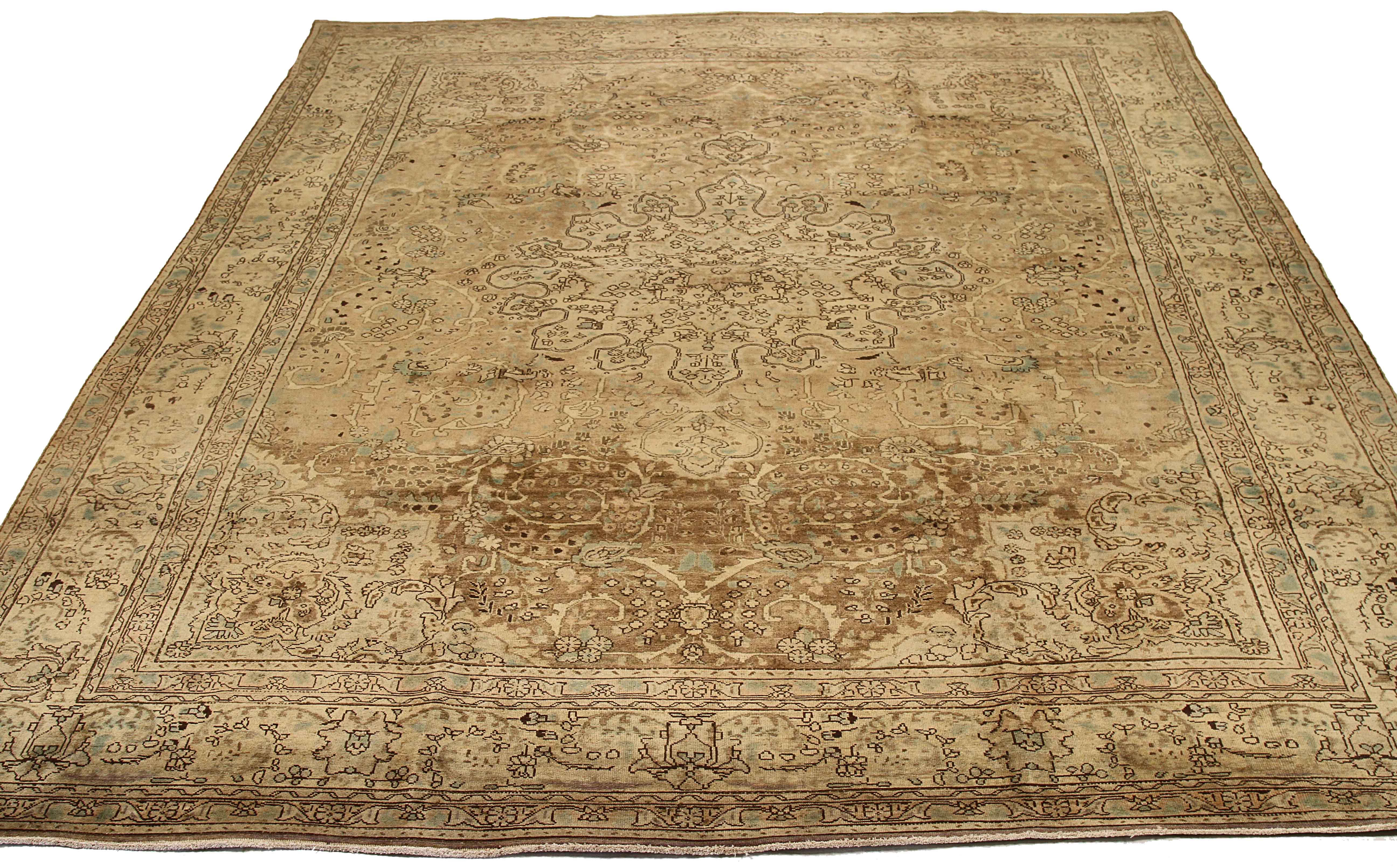 Thumbnail 4 for Antique Persian Tabriz Transitional Rug 16155