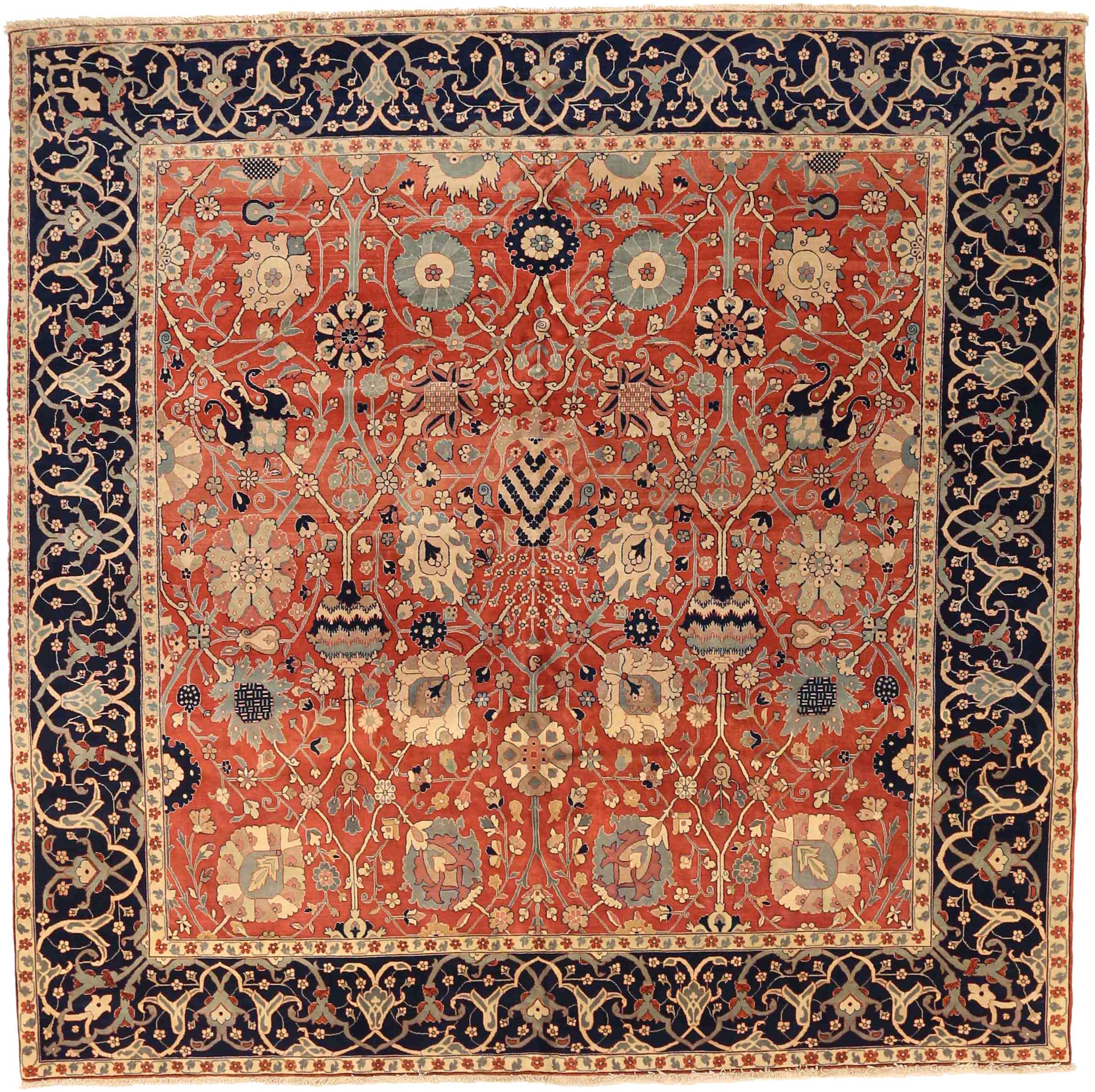 Thumbnail 5 for Antique Persian Tabriz Traditional Rug 74092