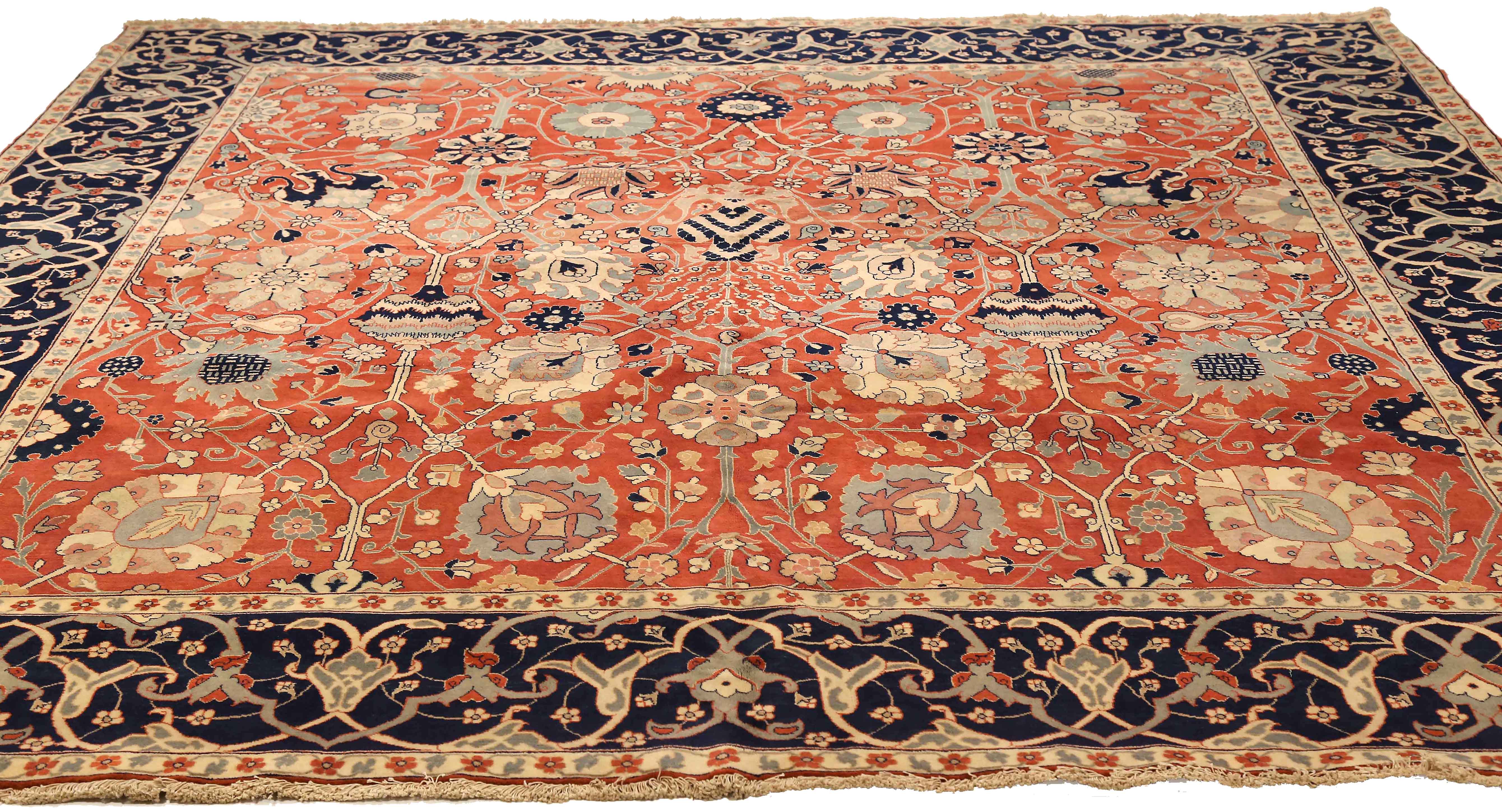 Thumbnail 2 for Antique Persian Tabriz Traditional Rug 74092