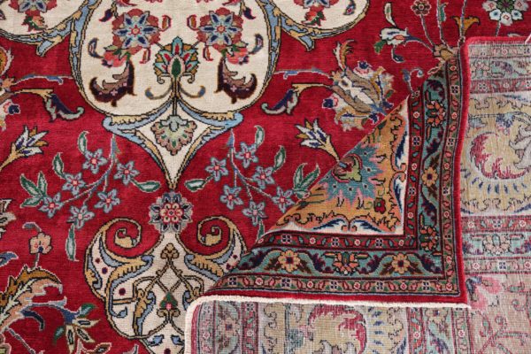 Thumbnail 8 for Antique Persian Tabriz Traditional Rug 91442