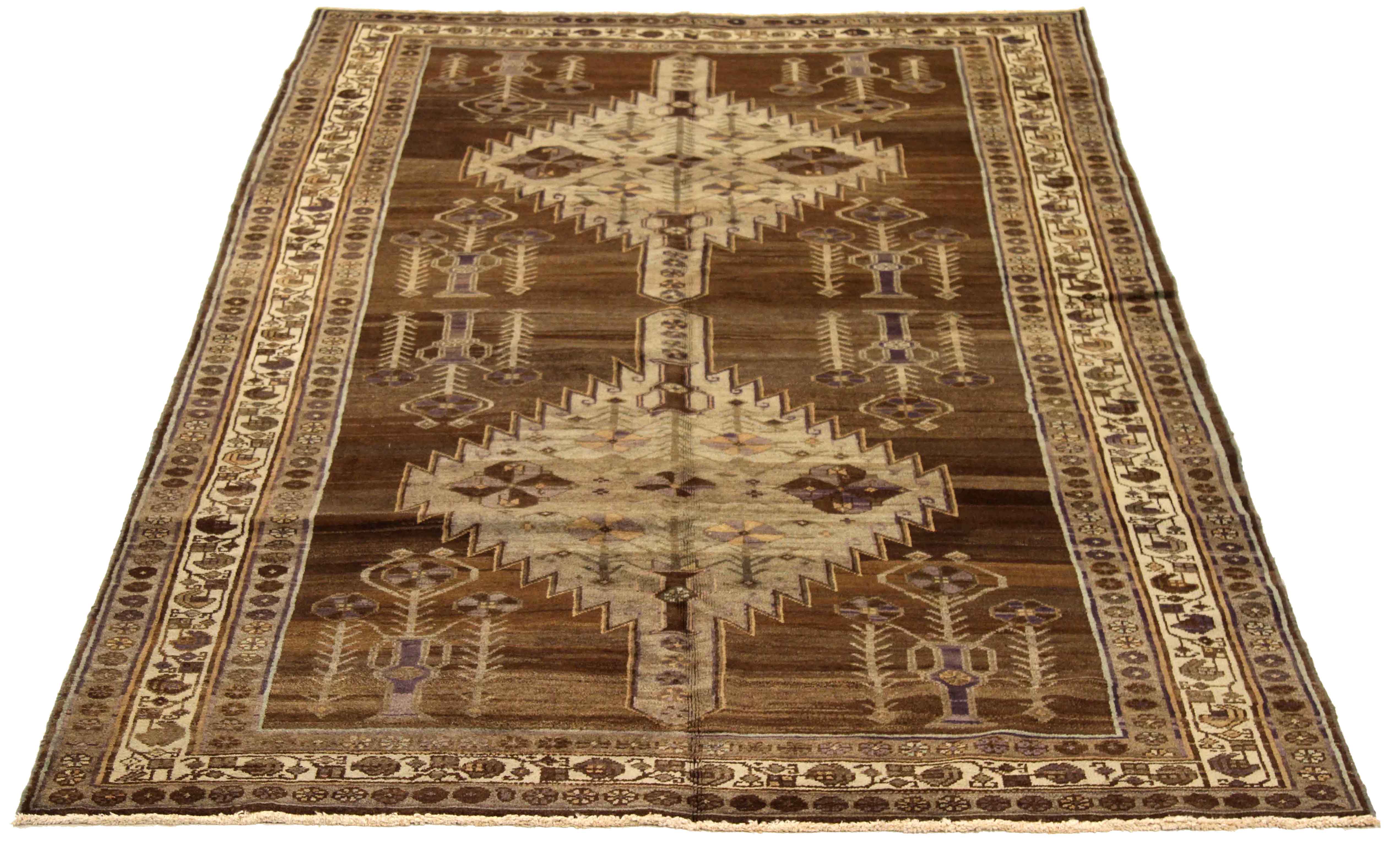 Thumbnail 4 for Antique Persian Varamin Traditional Rug 74134