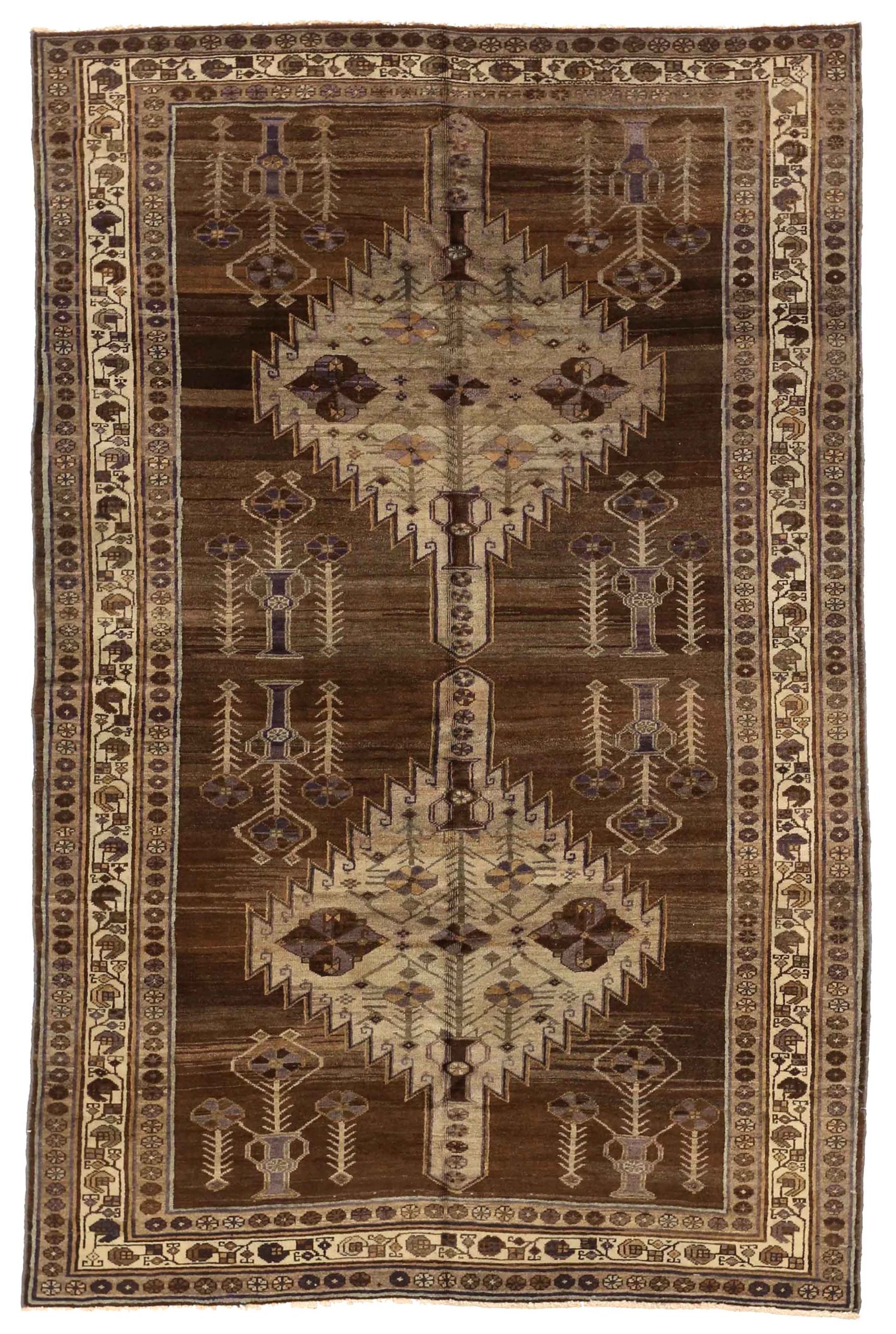 Thumbnail 3 for Antique Persian Varamin Traditional Rug 74134