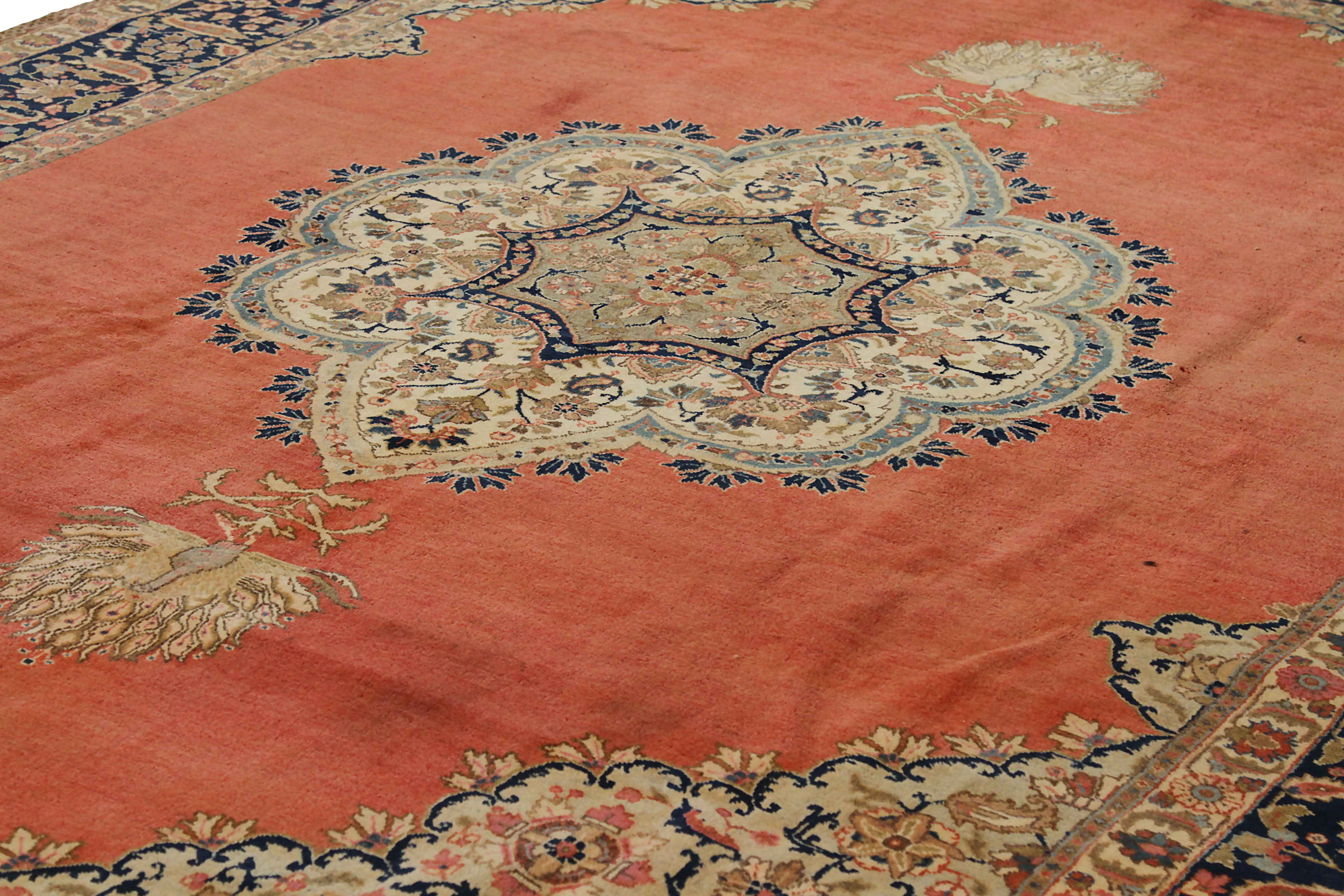 Thumbnail 2 for Antique Persian Tabriz Traditional Rug 69516