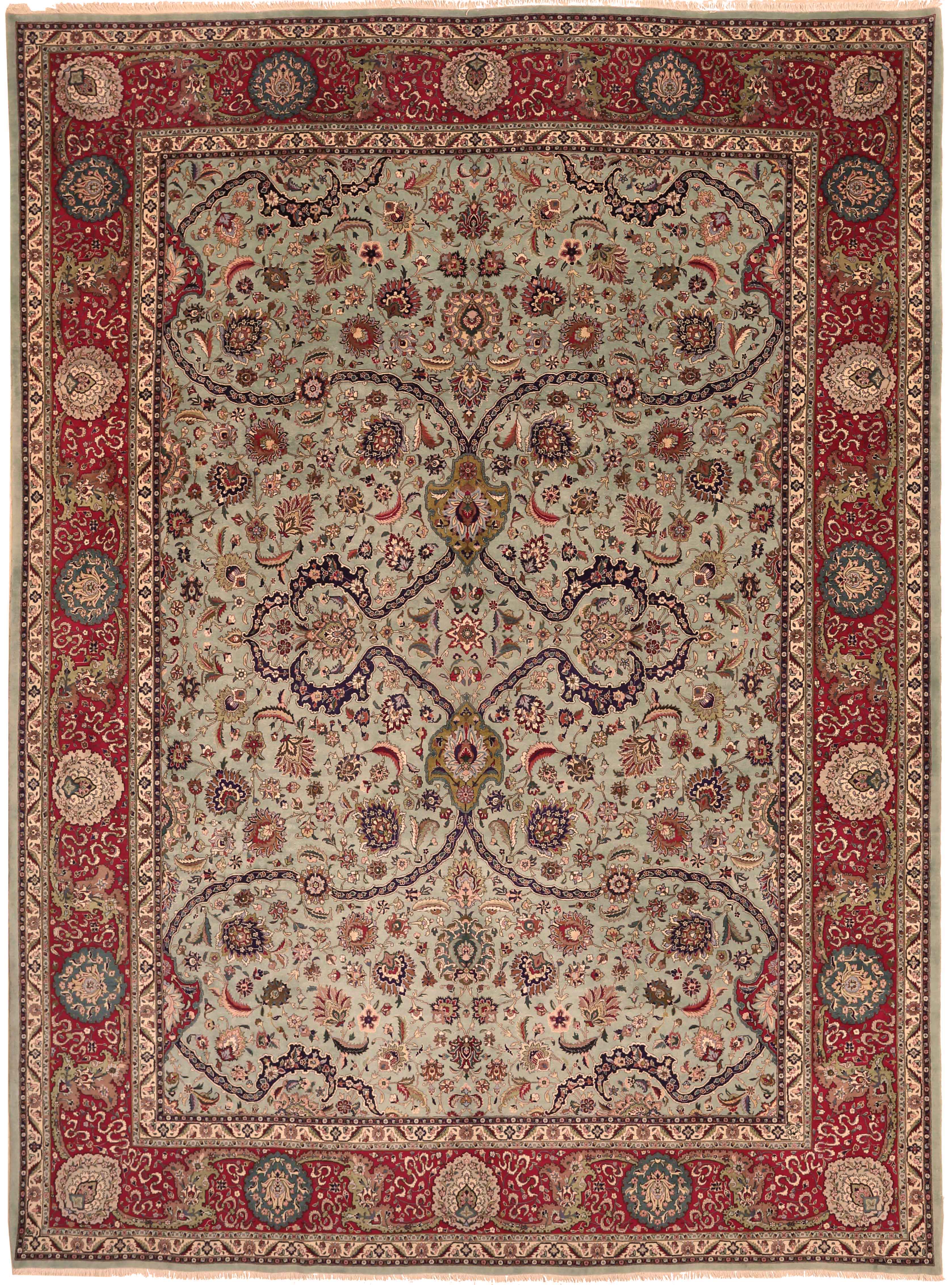Thumbnail 2 for Antique Persian Tabriz Traditional Rug 69549