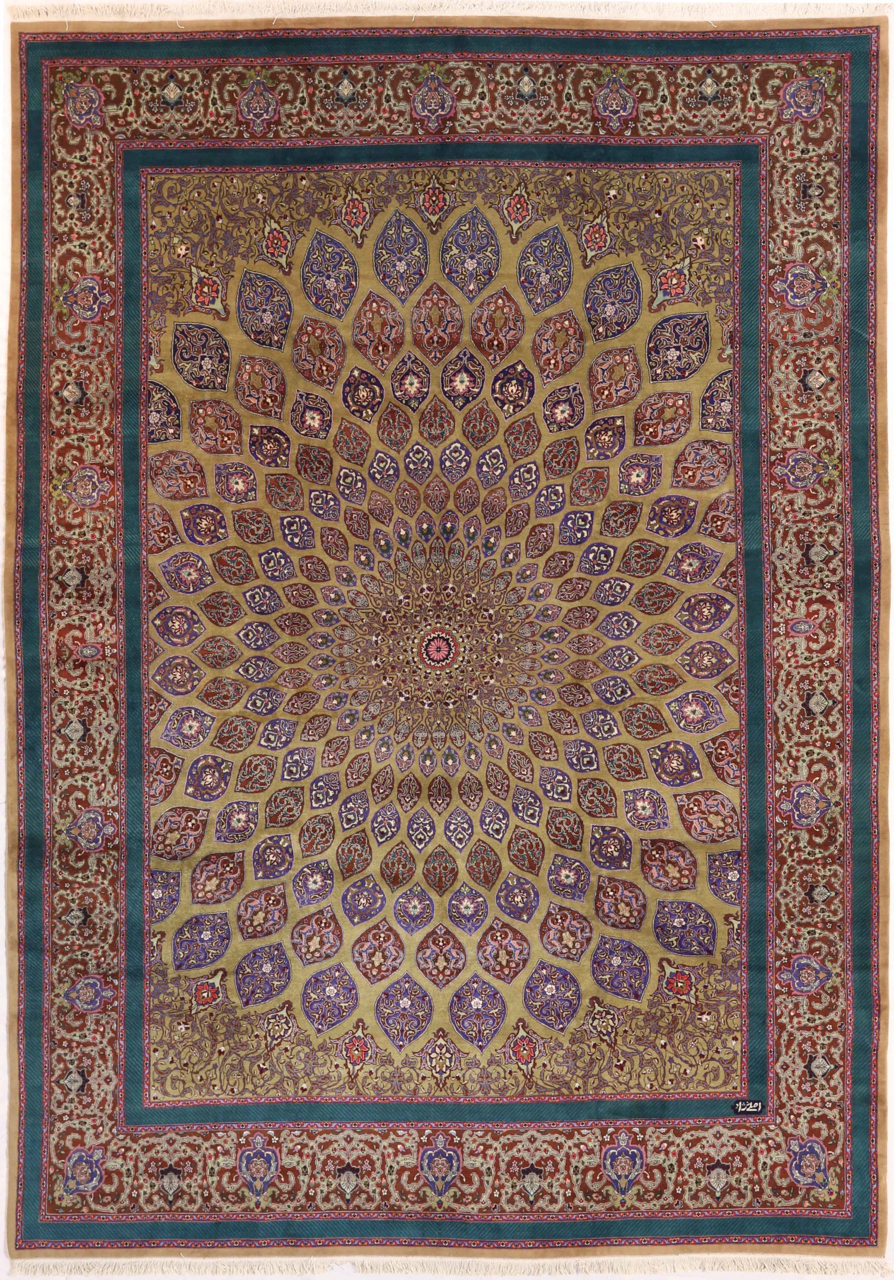 Thumbnail 6 for Antique Persian Tabriz Traditional Rug 69543