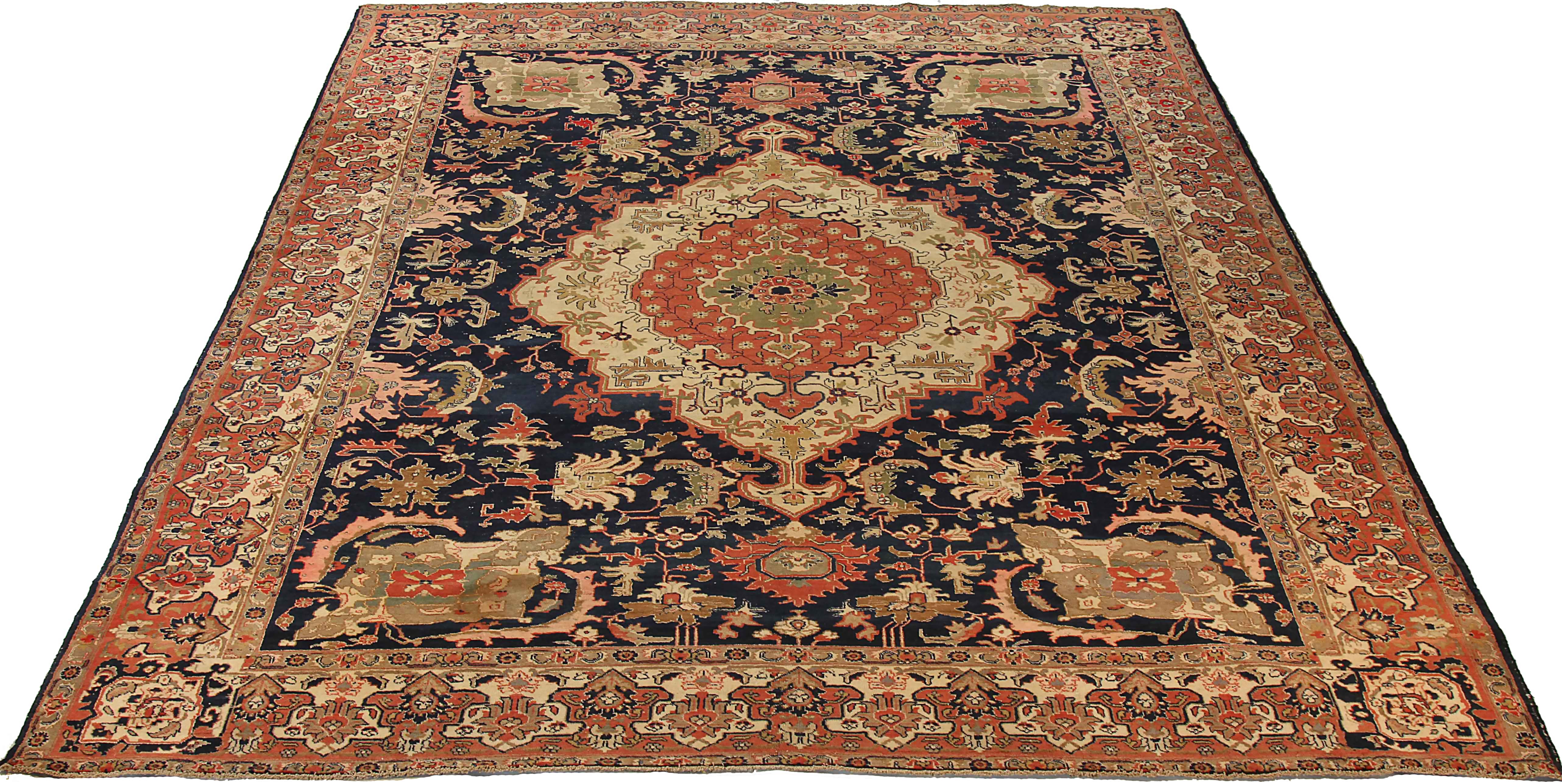 Thumbnail 8 for Antique Persian Tabriz Traditional Rug 69608