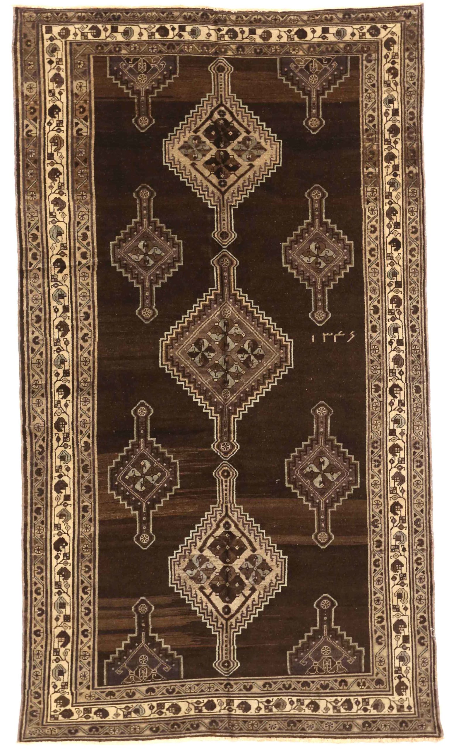 Thumbnail 4 for Antique Persian Varamin Traditional Rug 74128