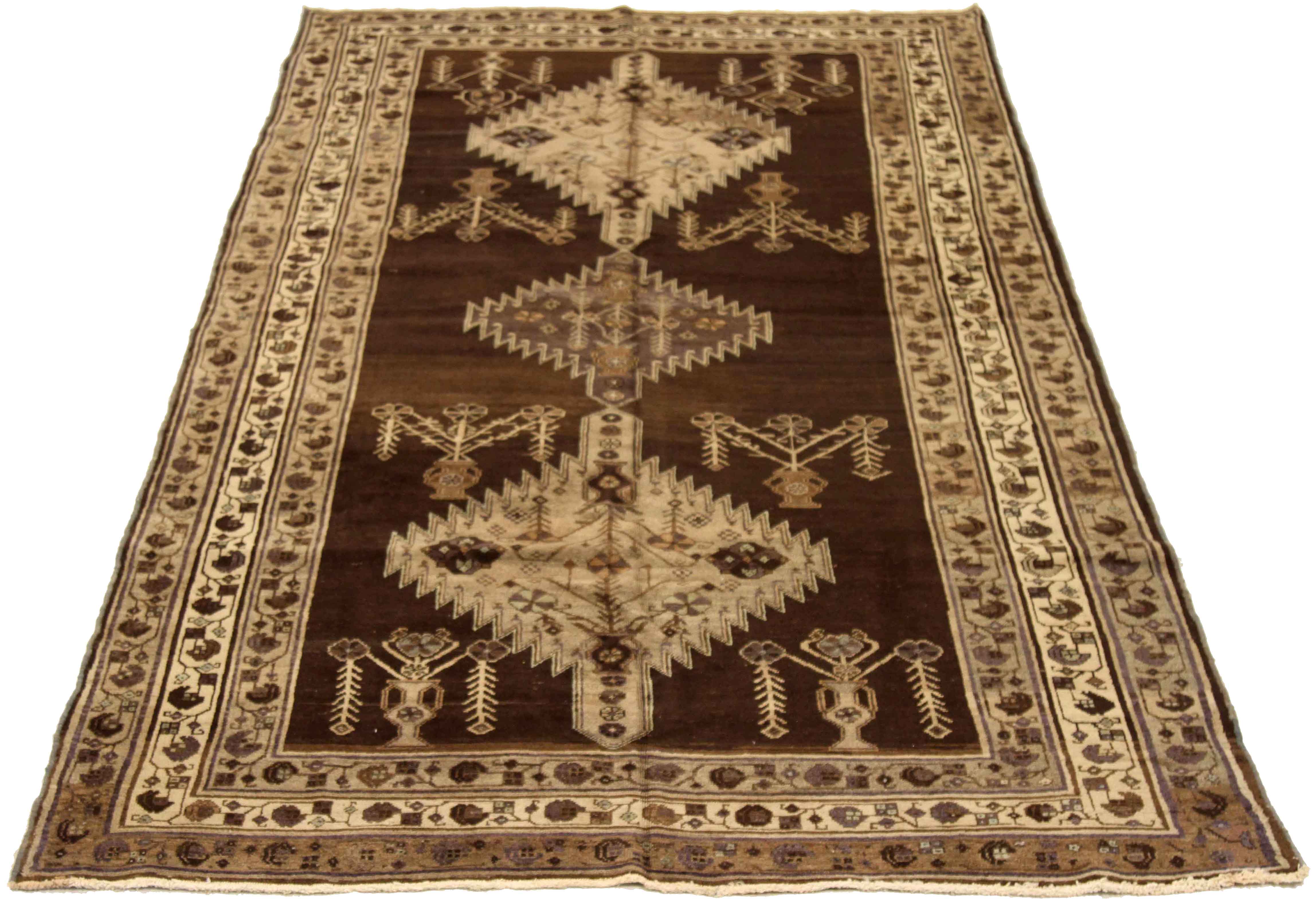 Thumbnail 4 for Antique Persian Varamin Traditional Rug 74129