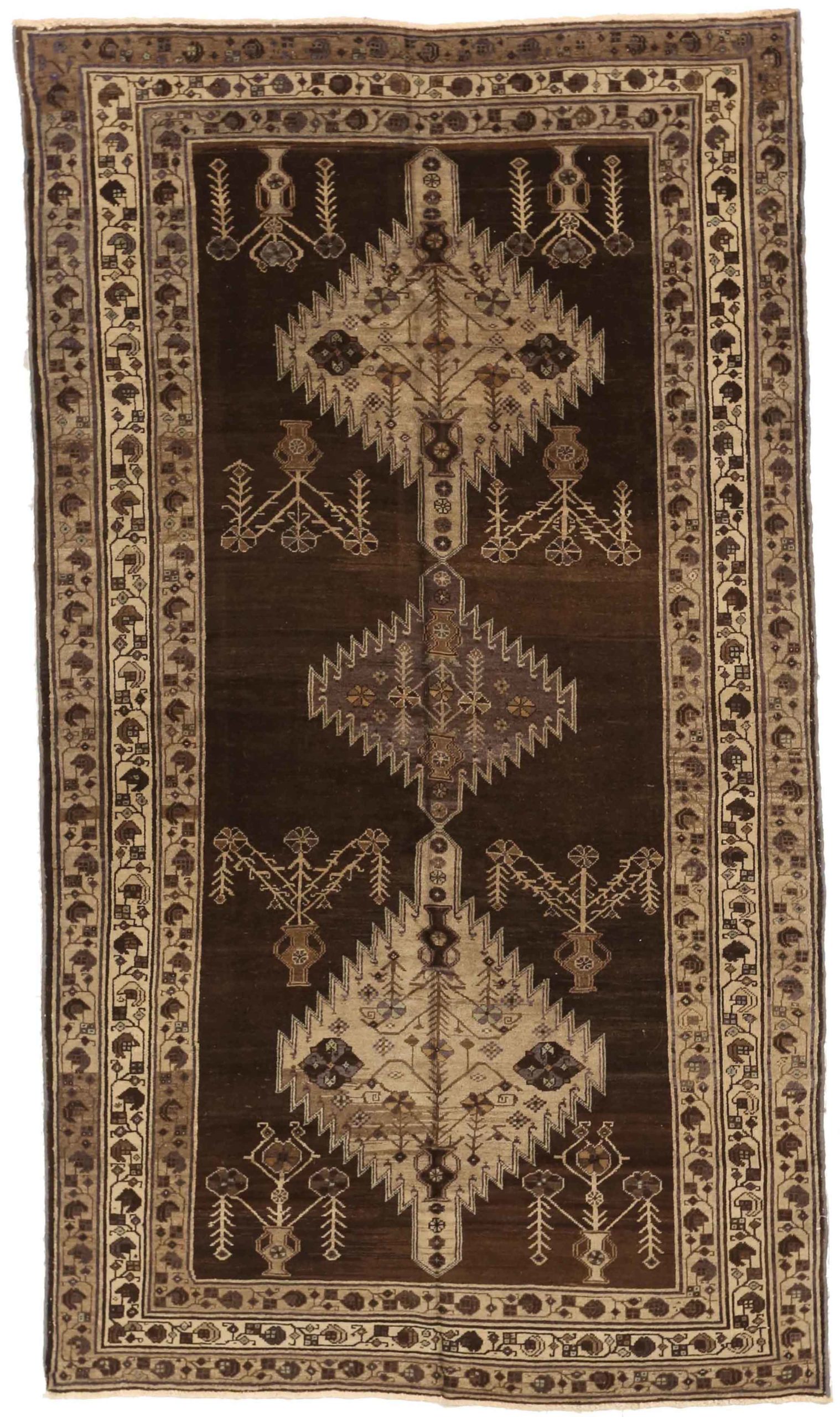 Thumbnail 3 for Antique Persian Varamin Traditional Rug 74129