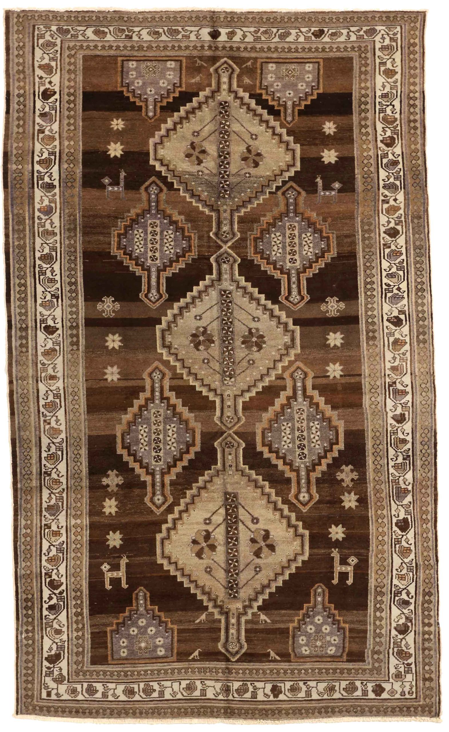 Thumbnail 3 for Antique Persian Varamin Traditional Rug 74120