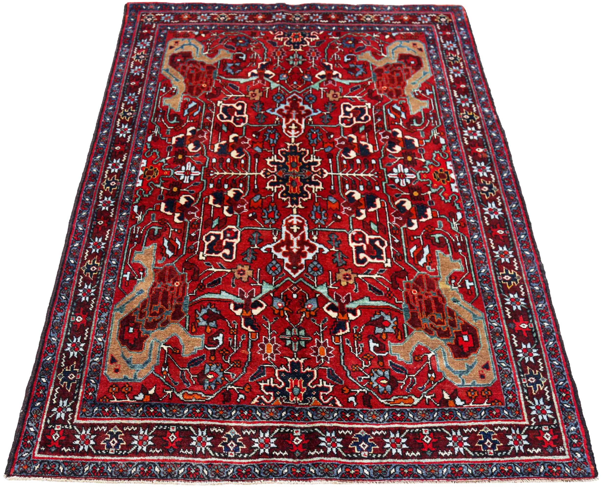 Thumbnail 2 for Antique Persian Heriz Traditional Rug 91215