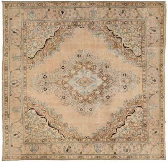 Thumbnail 5 for Antique Persian Tabriz Traditional Rug 91760