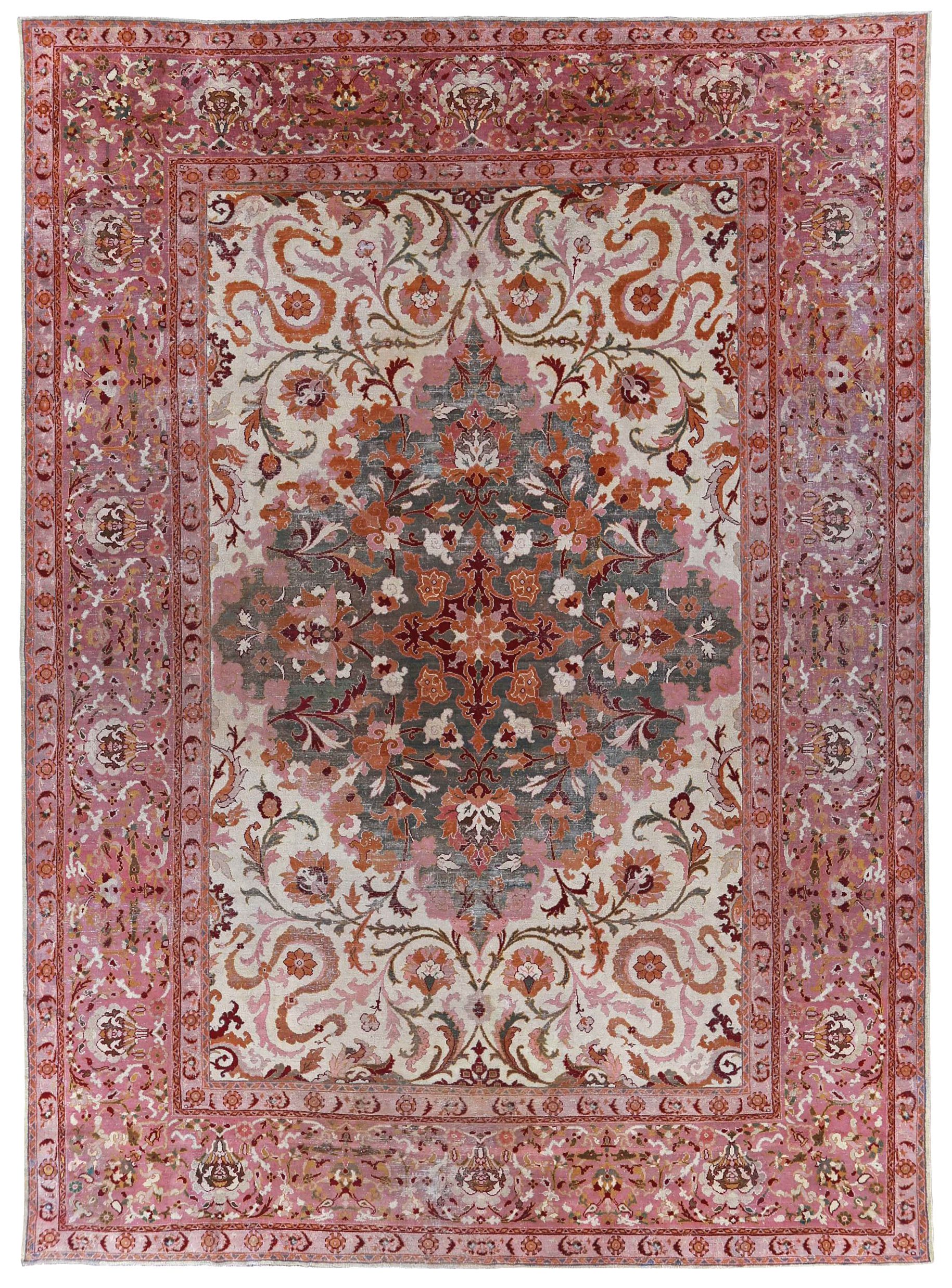 Thumbnail 6 for Antique Persian Agra Traditional Rug 91150