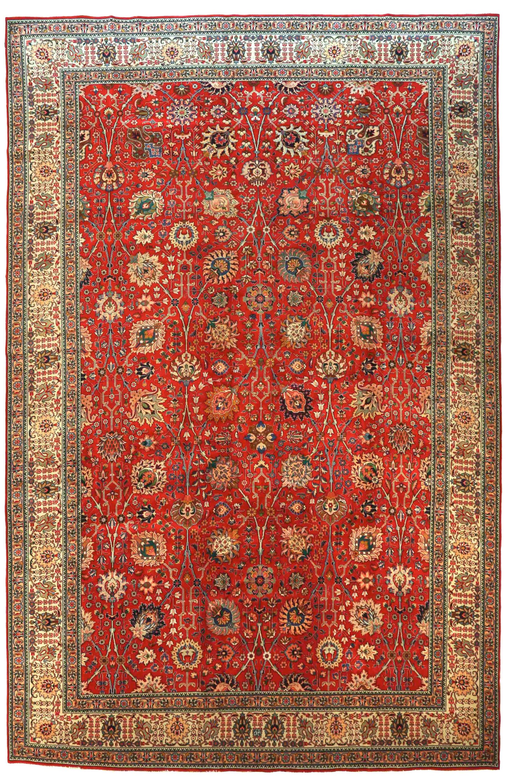 Thumbnail 3 for Antique Persian Tabriz Traditional Rug 70065