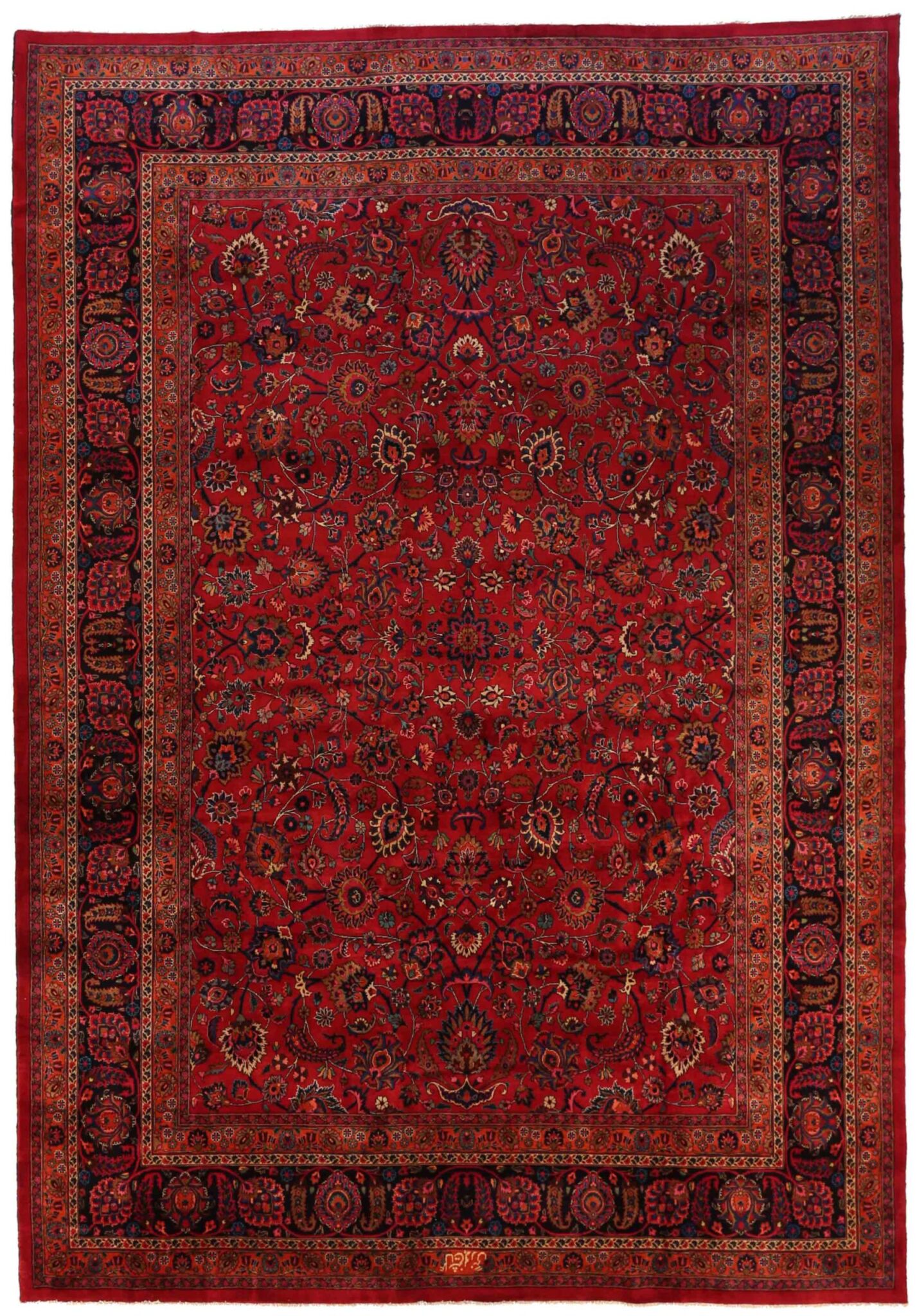 Thumbnail 2 for Antique Persian Mashad Traditional Rug 70050