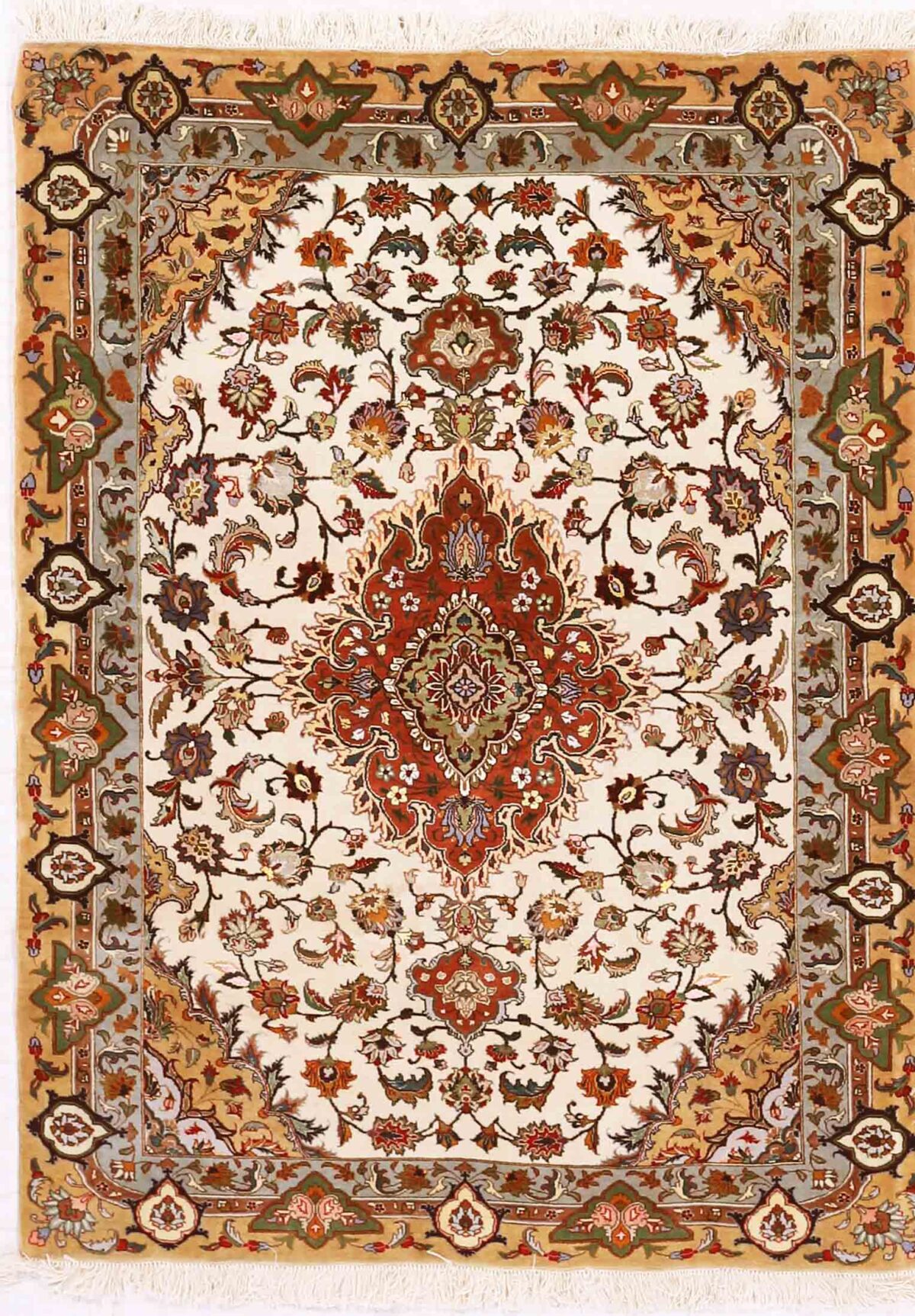 Thumbnail 11 for Antique Persian Tabriz Traditional Rug 70277