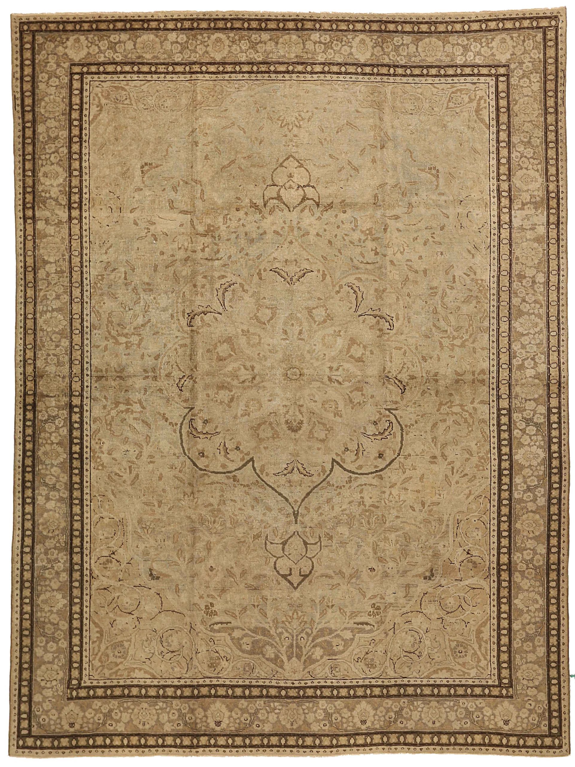 Thumbnail 3 for Antique Persian Tabriz Transitional Rug 16338