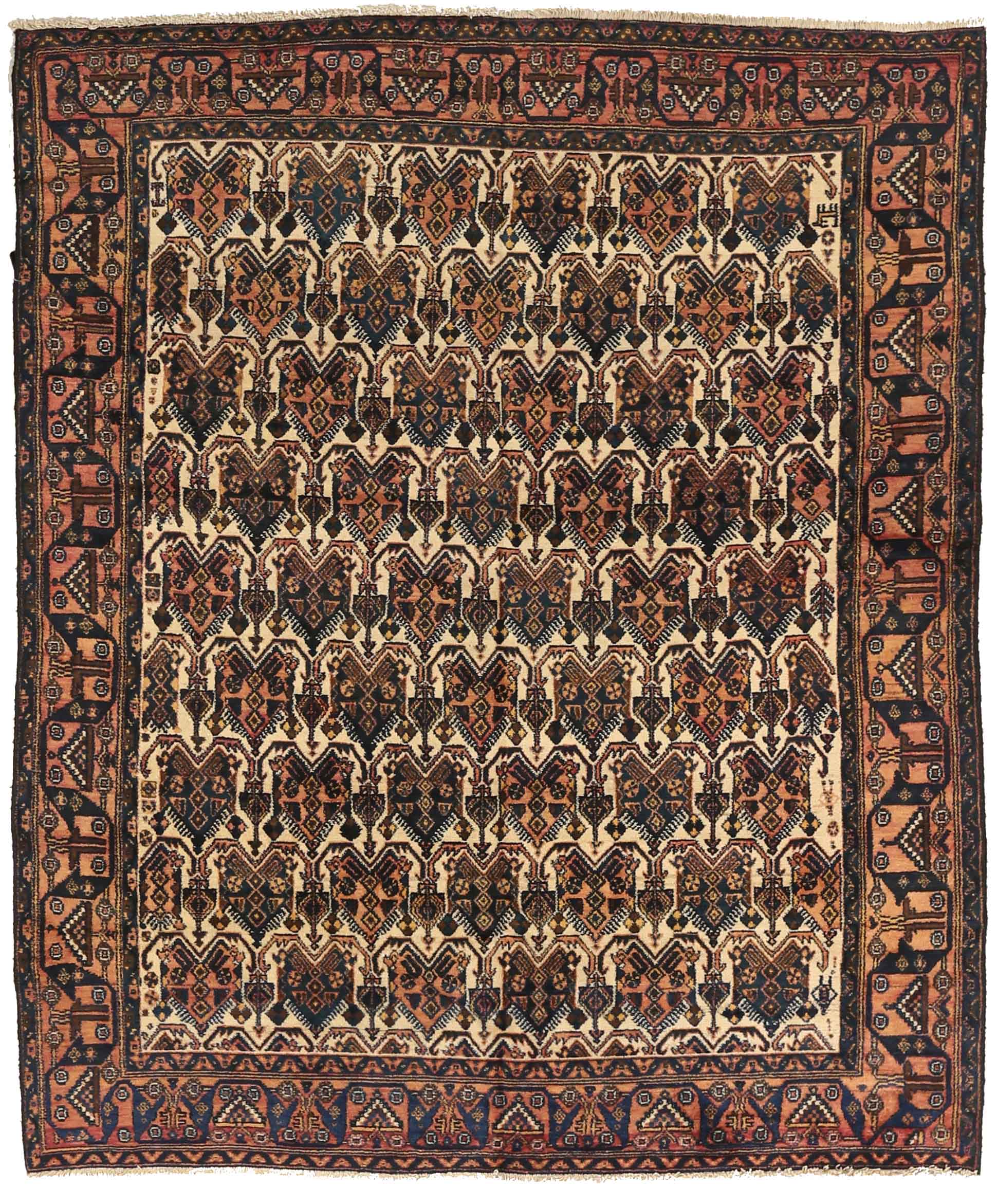 Thumbnail 5 for Antique Persian Sirjan Traditional Rug 75060