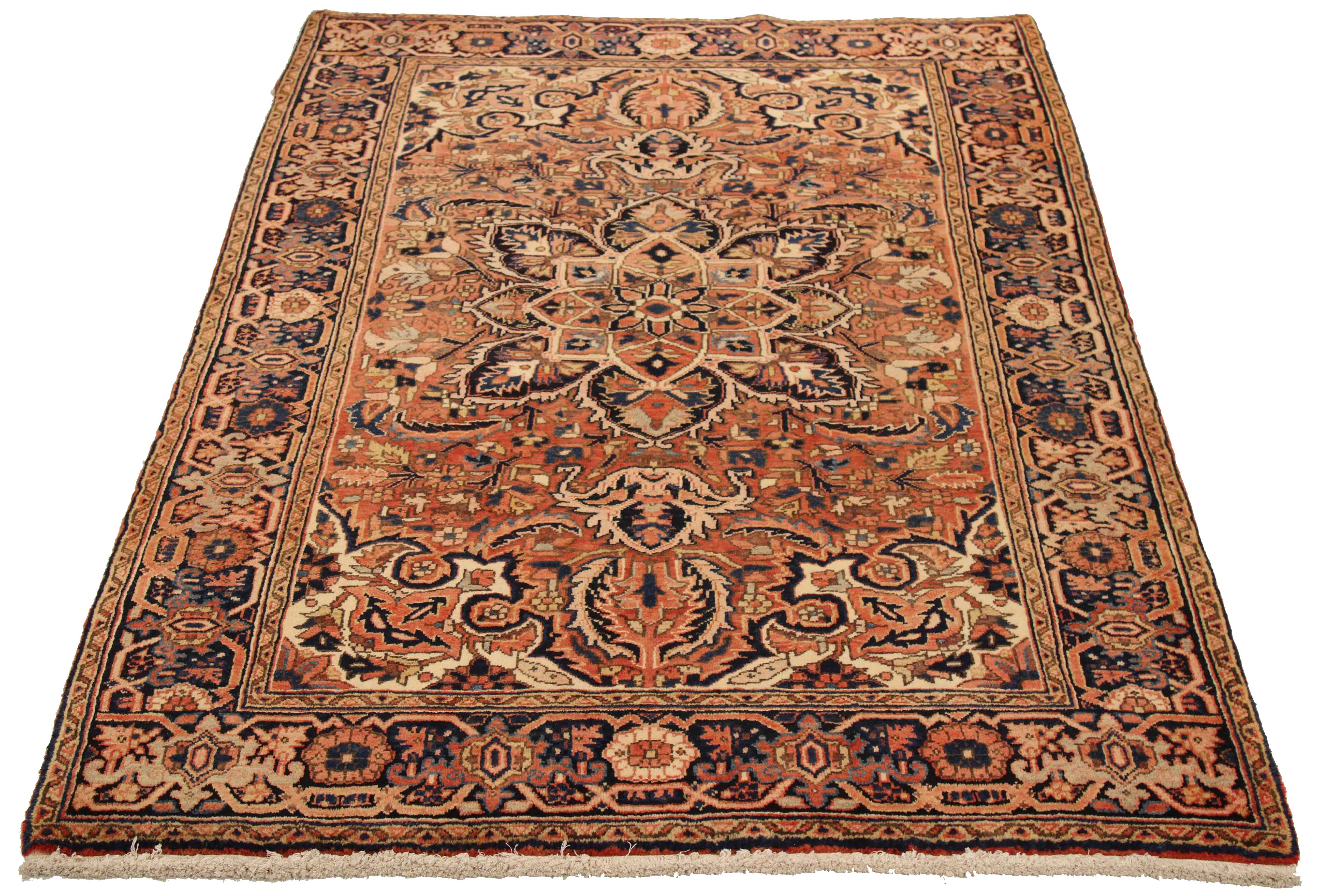 Thumbnail 2 for Antique Persian Heriz Traditional Rug 75036